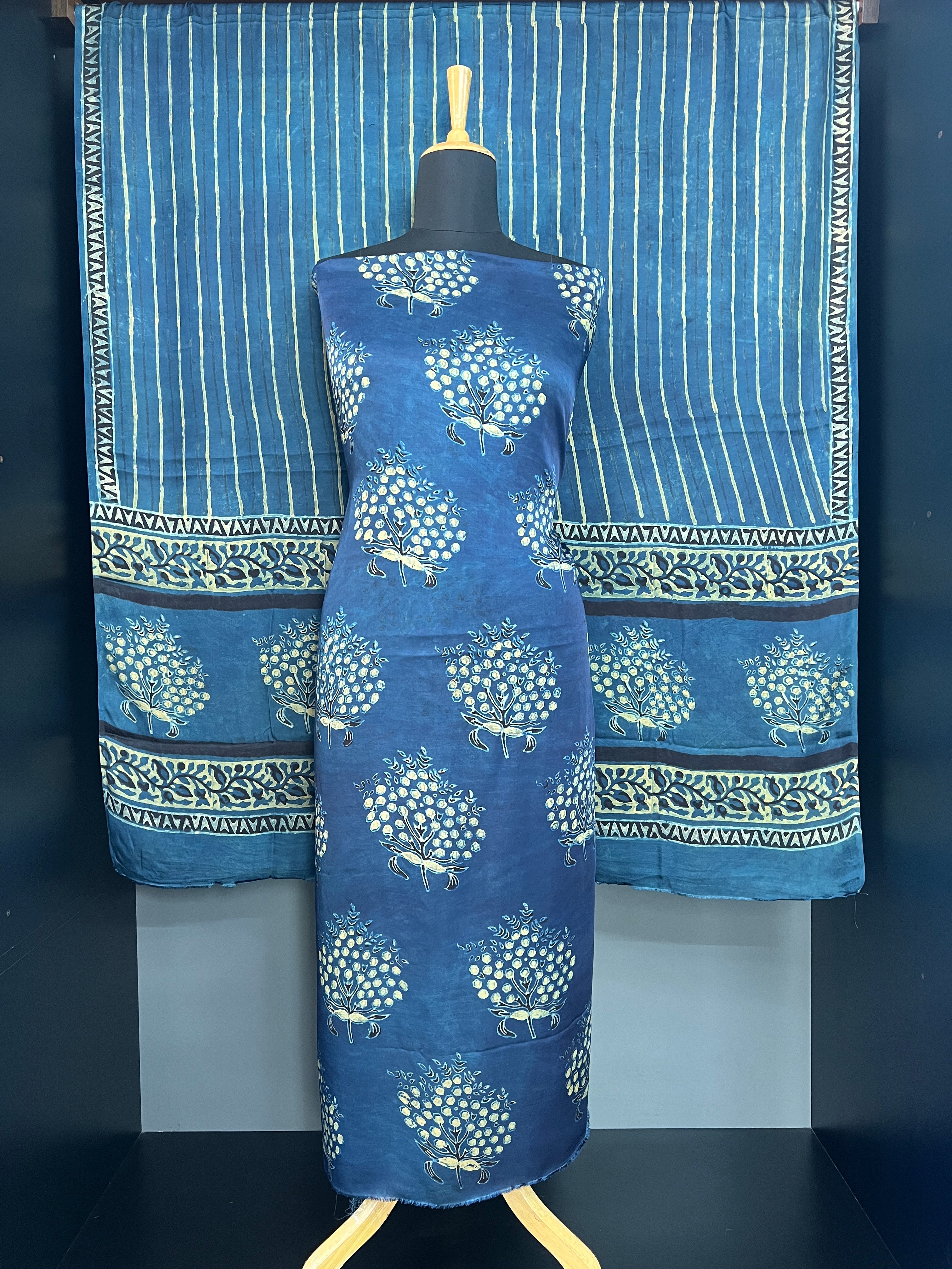Block Printed Semi Modal Salwar Set | VFC597