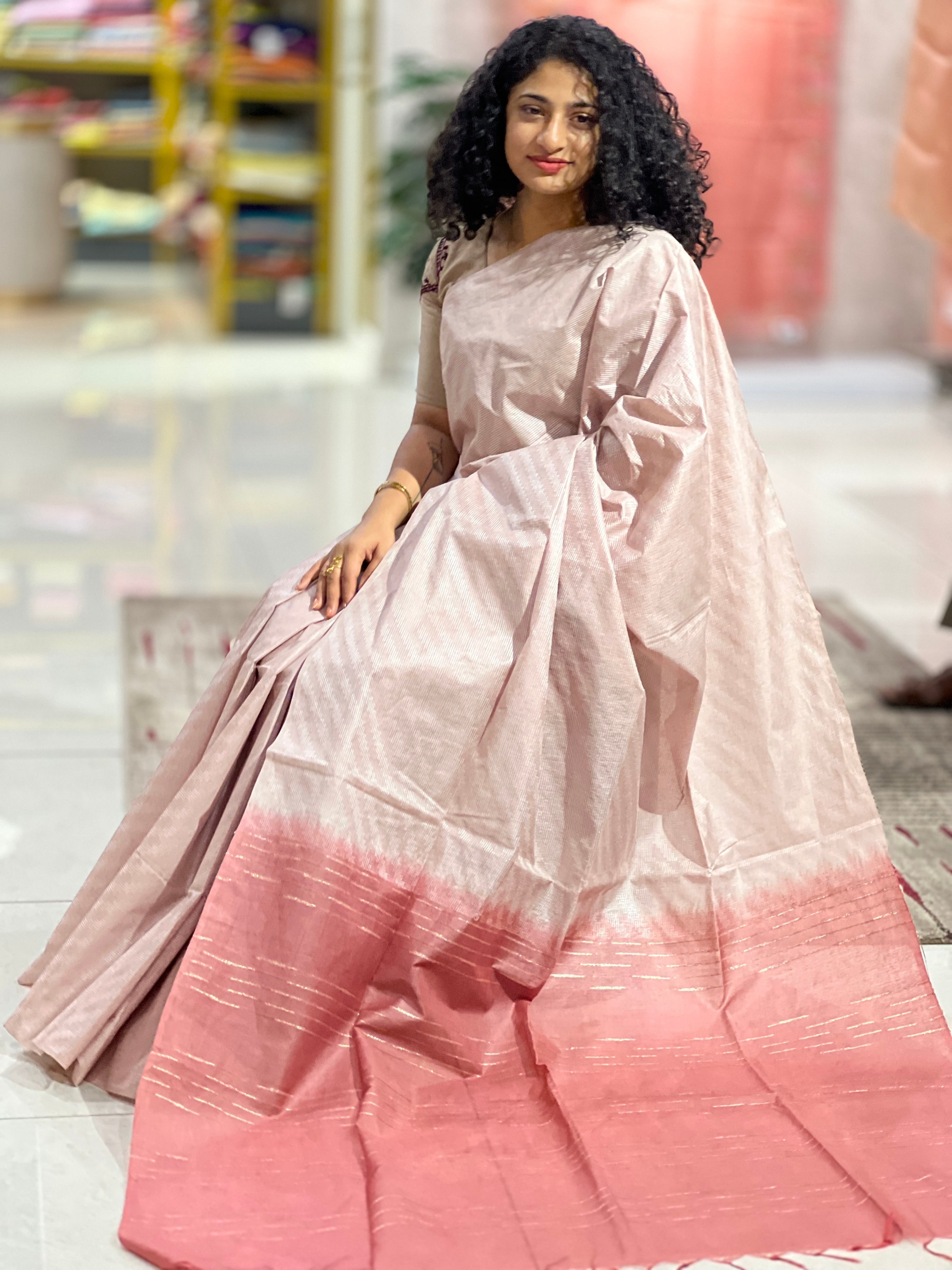 Kantha Weaving Tussar Finish Saree | DLS246