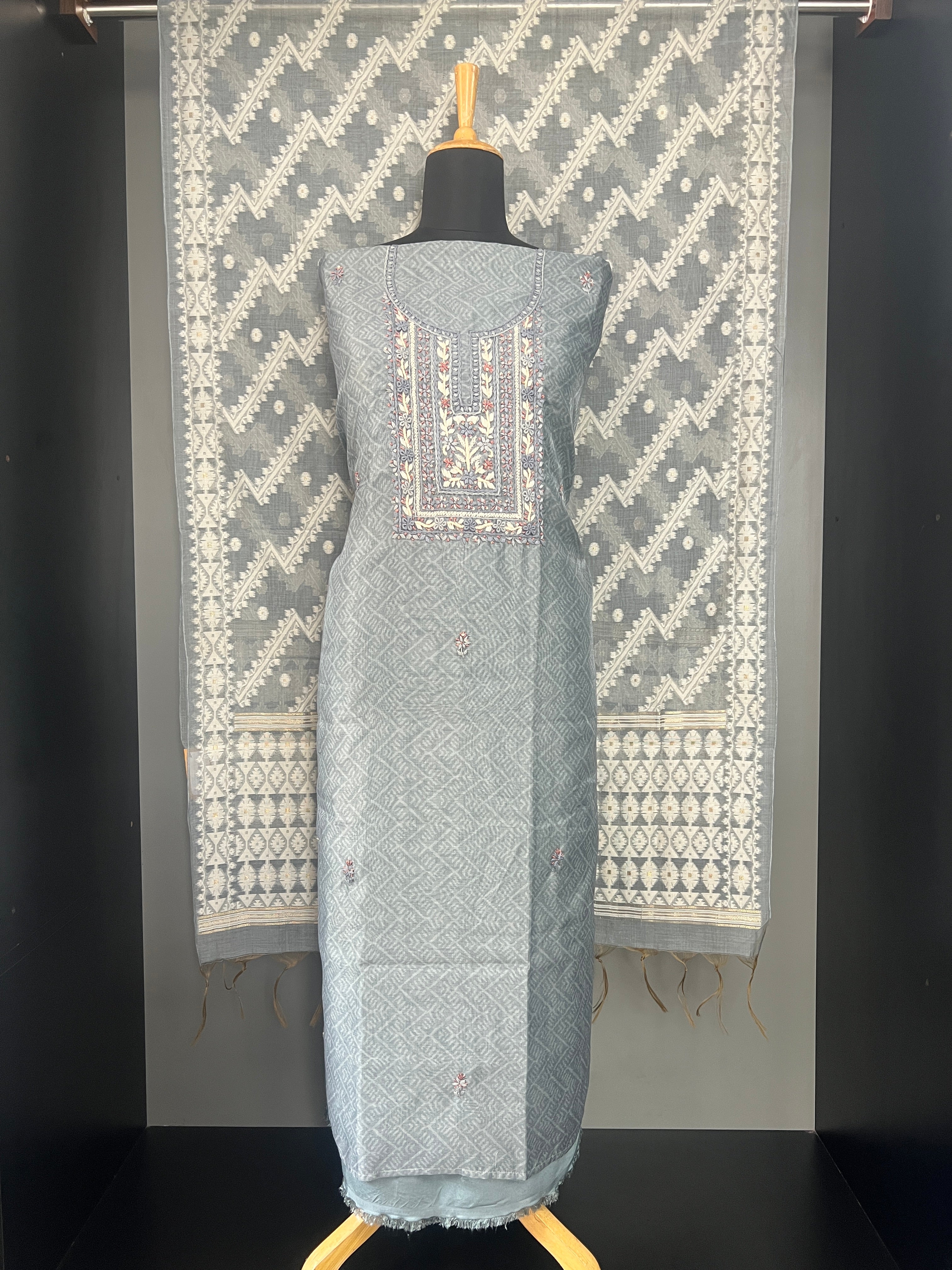 Hand Embroidery Tussar Finish Salwar Set | MM461