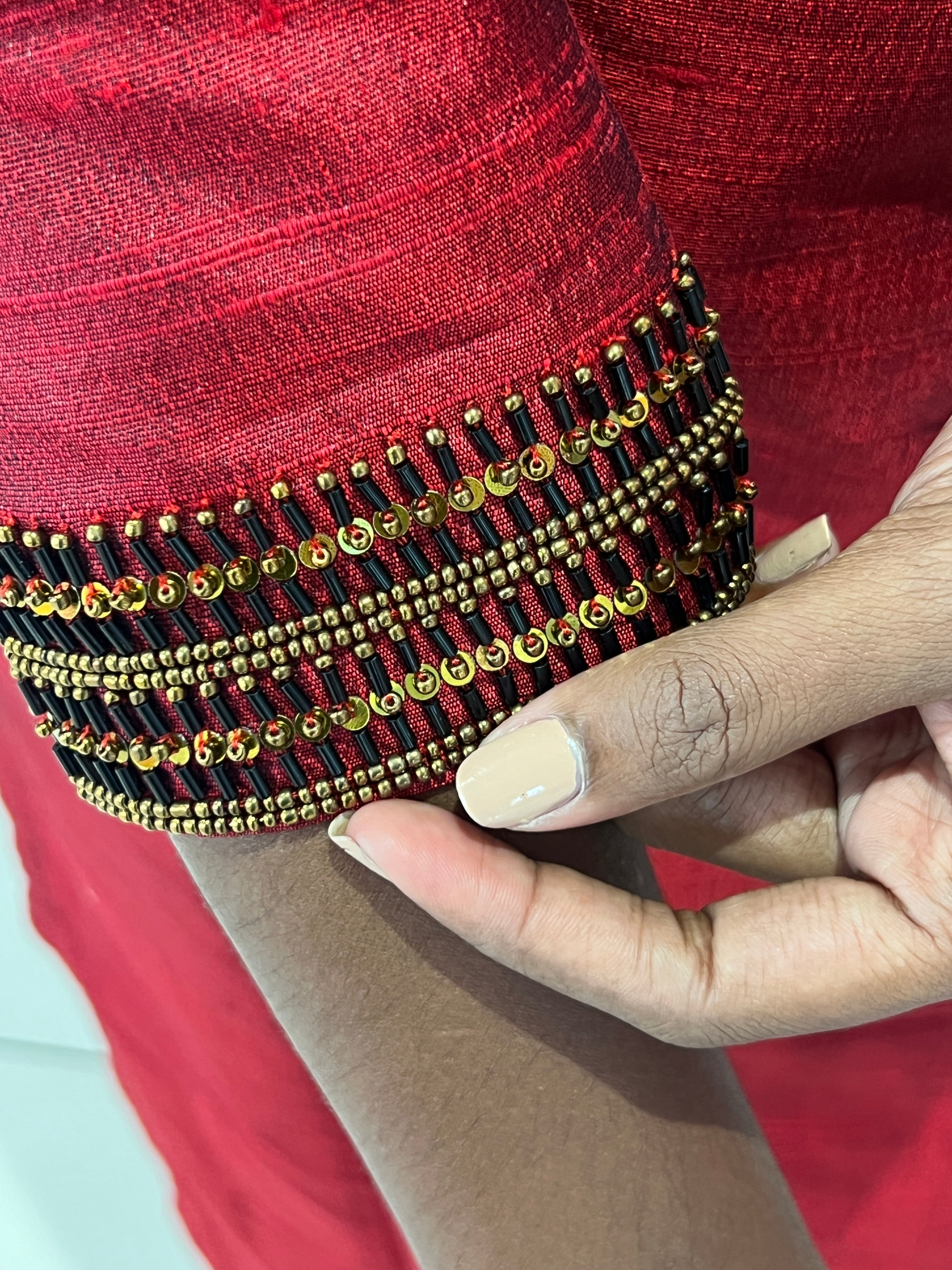 Hand Work Slub Silk Kurta | DNT504