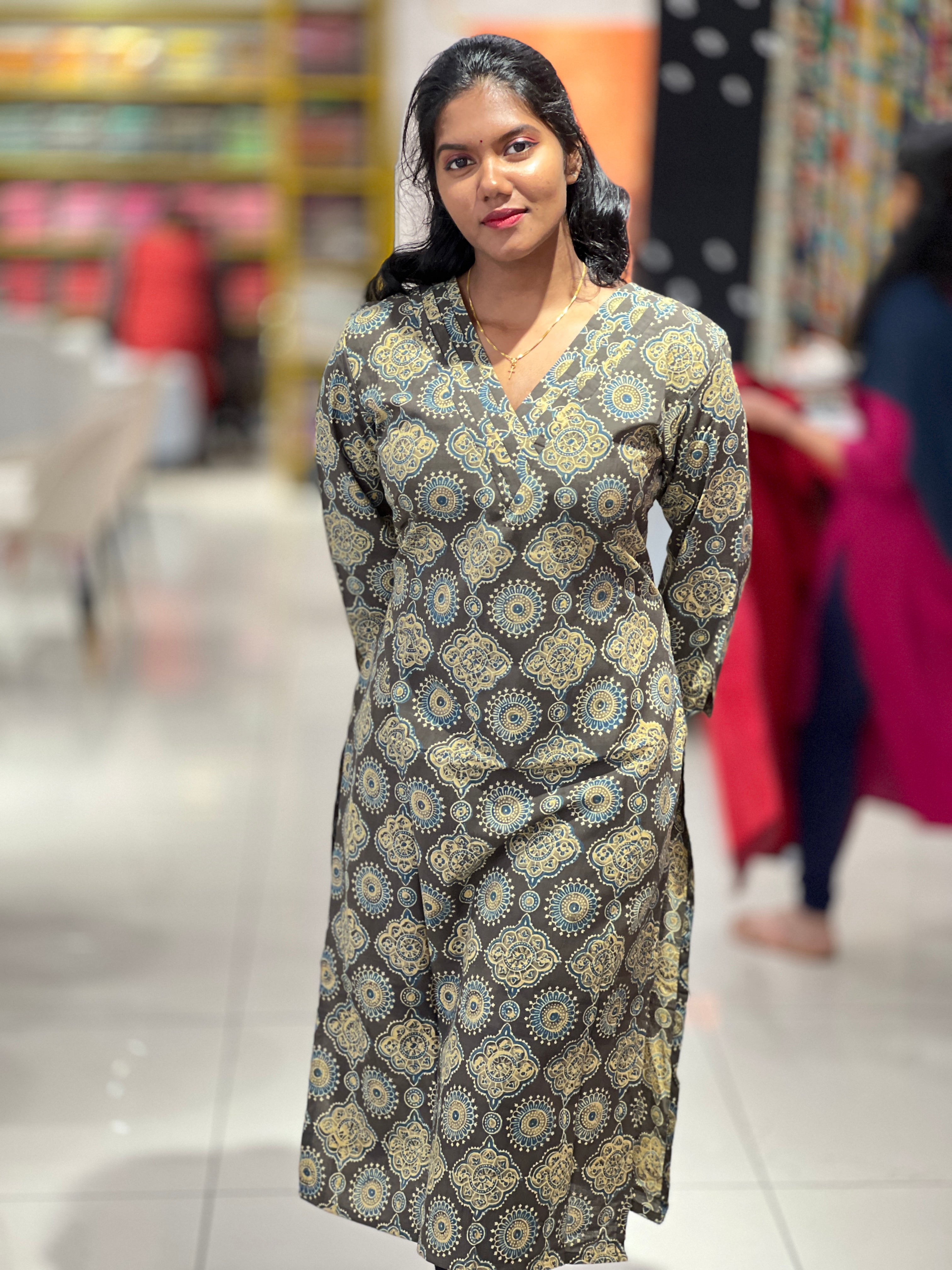 Print Detailed Cotton Kurta | DNT498