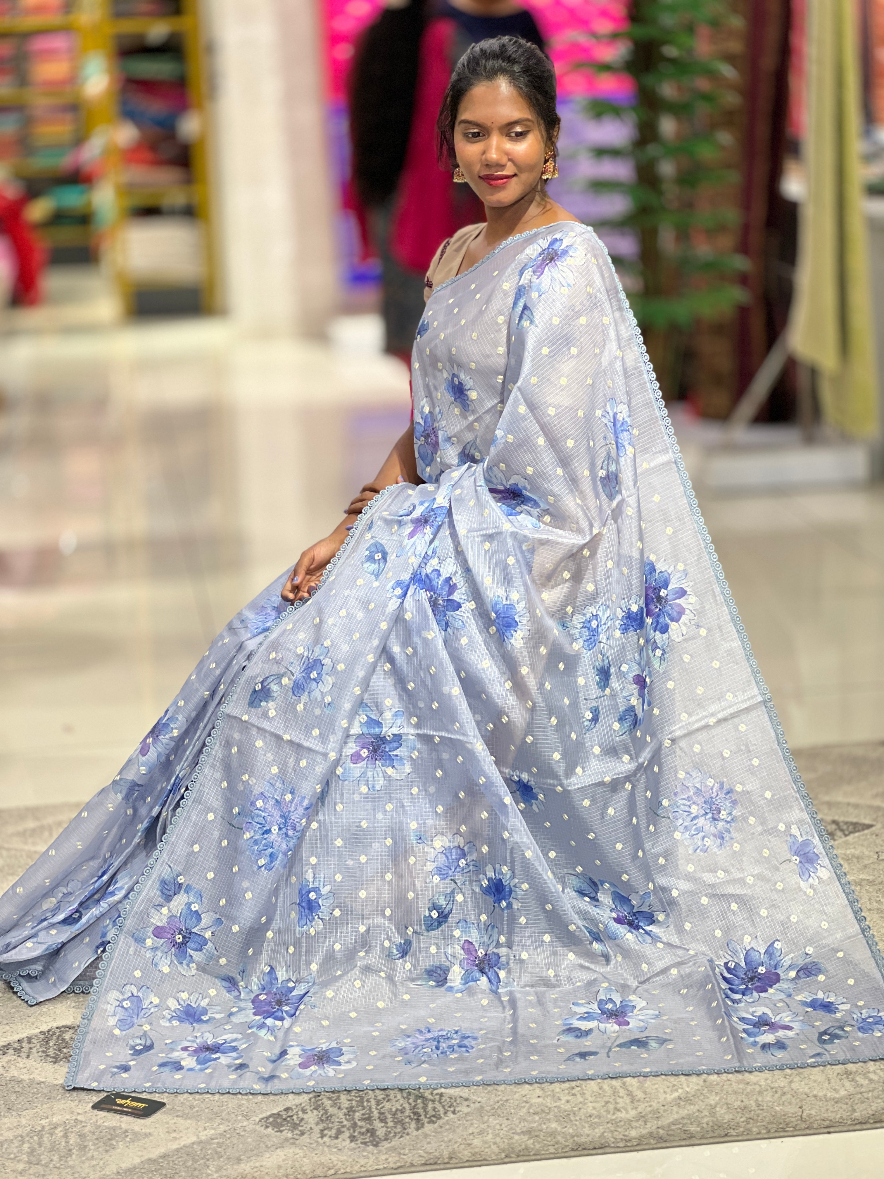 Floral Printed Silky Kota Saree | GMS274