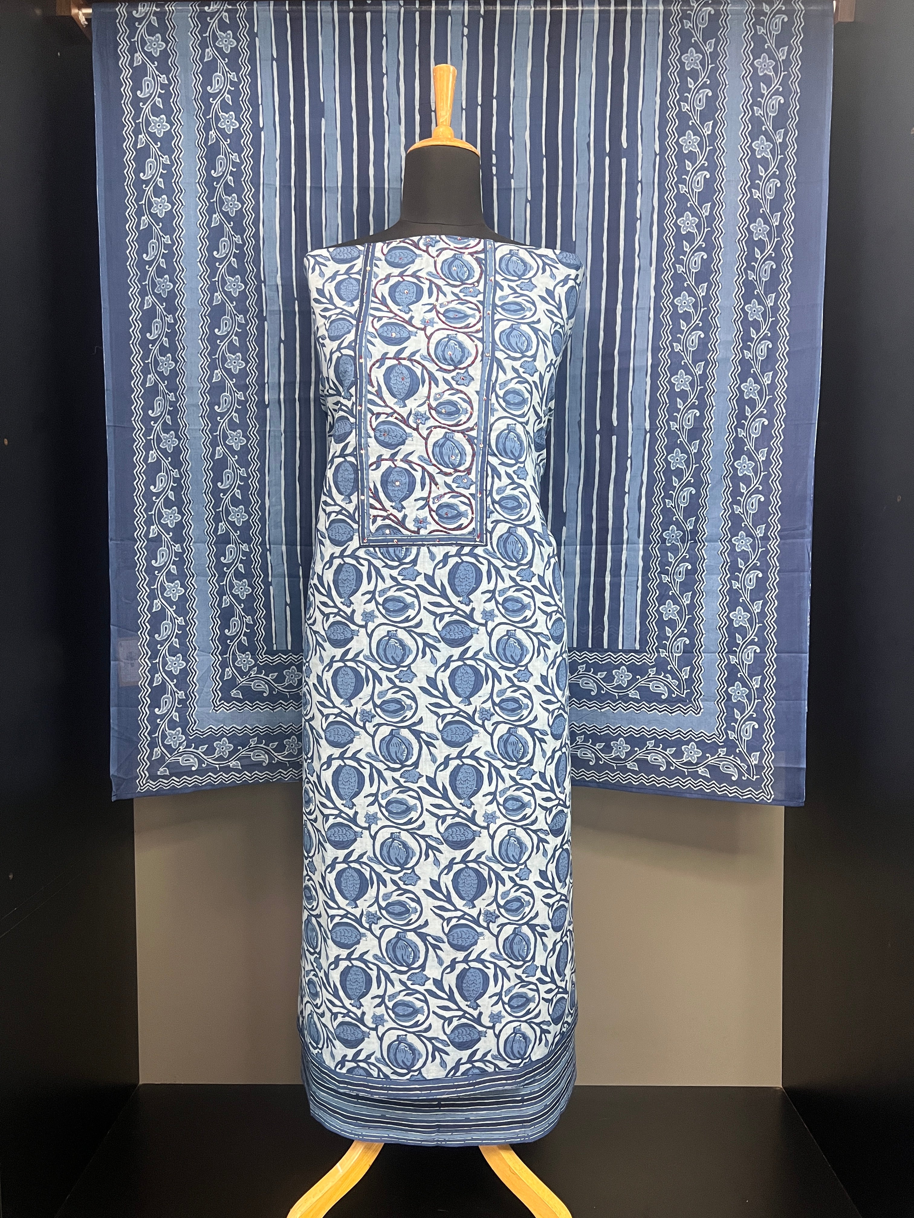 Sanganeri Hand Block Printed Cotton Salwar Set |JRC114