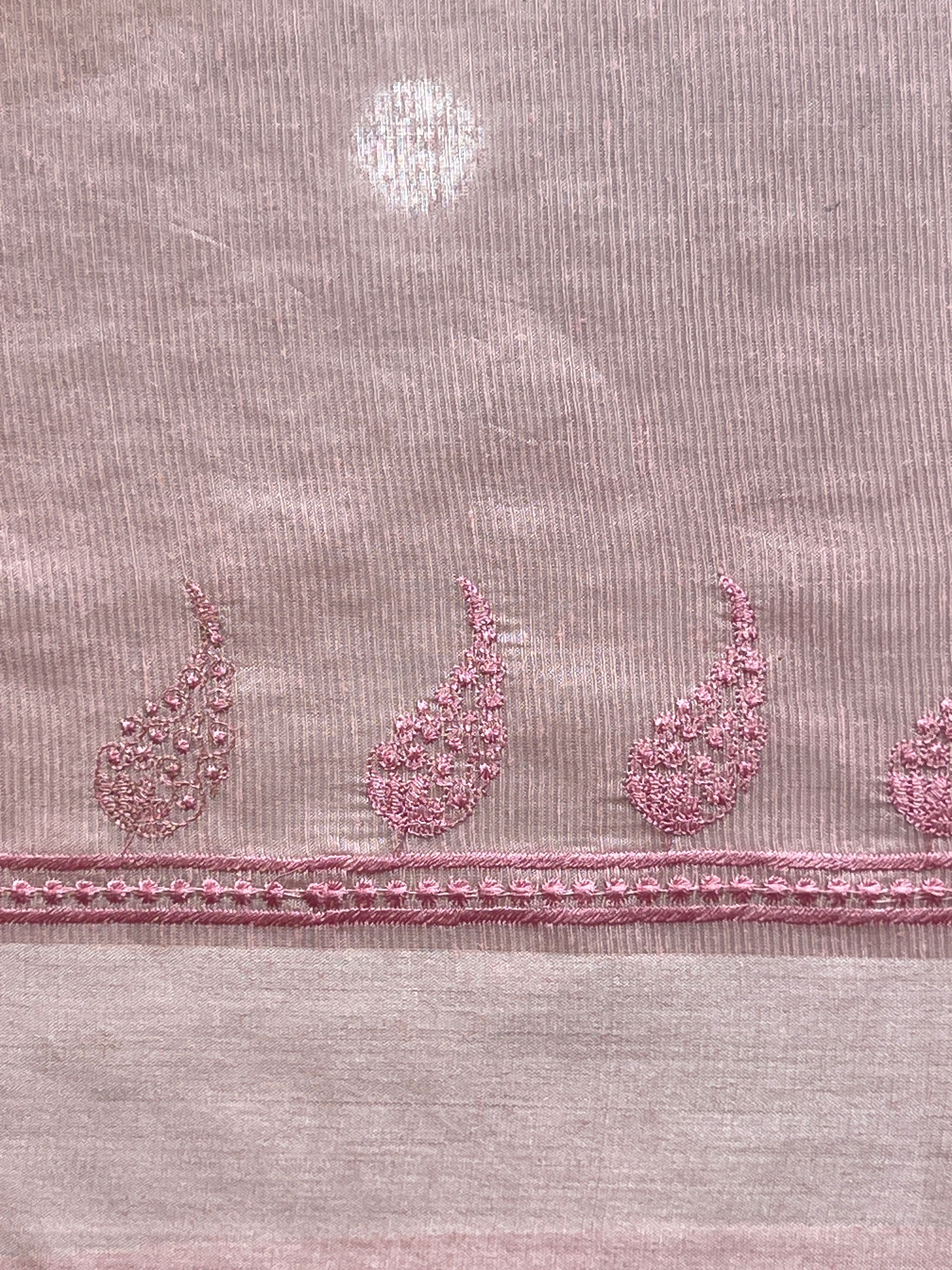 Computerized Embroidery Noil Tussar Saree | HS1406