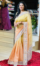 Embroidery Border Crush Tissue Organza Saree | SMC129
