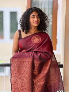 Chakra Patterned Semi Silk Saree |KRK262