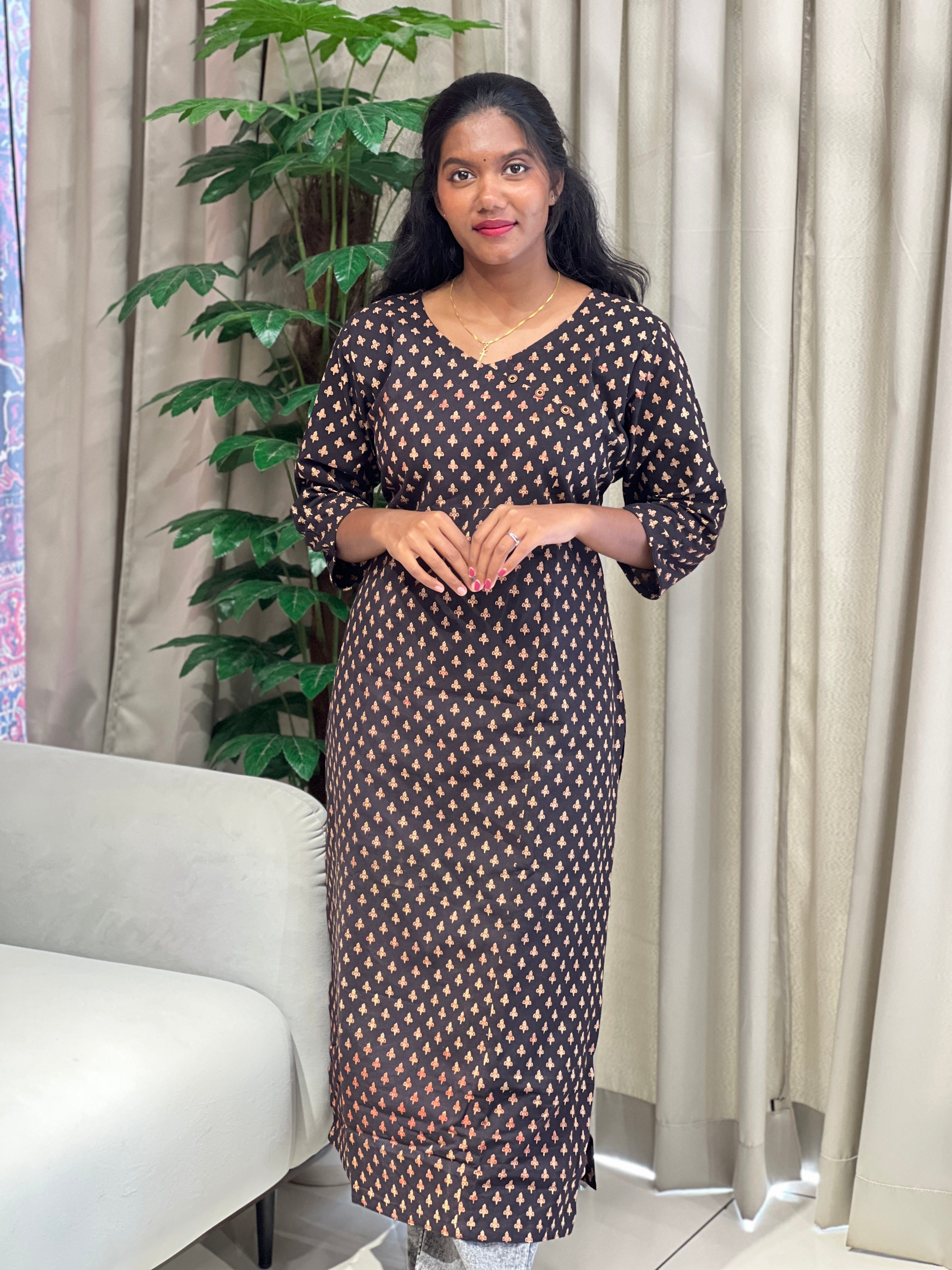 Print Detailed Cotton Kurta | RMLA218