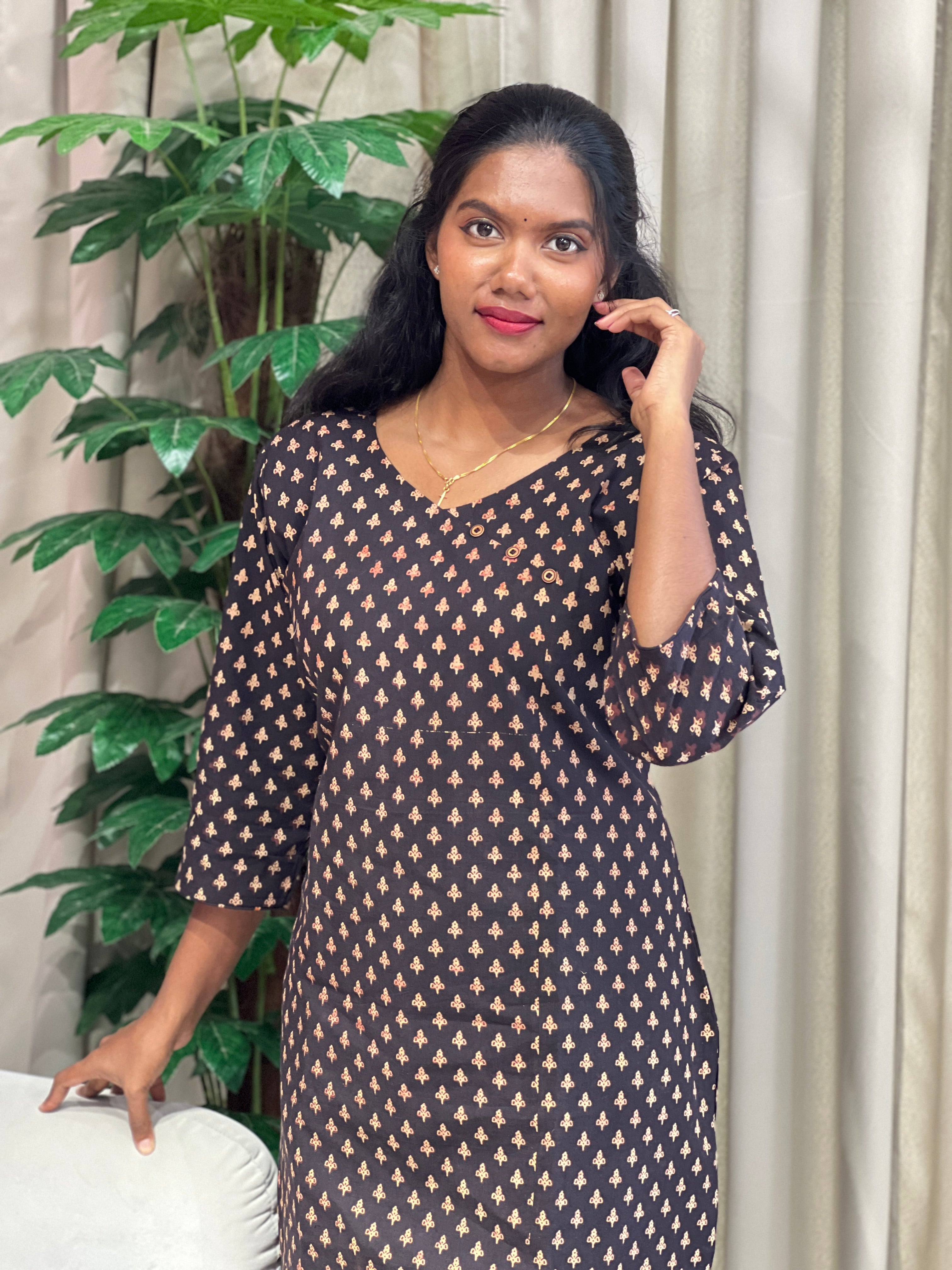 Print Detailed Cotton Kurta | RMLA218