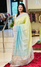 Embroidery Border Crush Tissue Organza Saree | SMC129