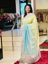 Embroidery Border Crush Tissue Organza Saree | SMC129