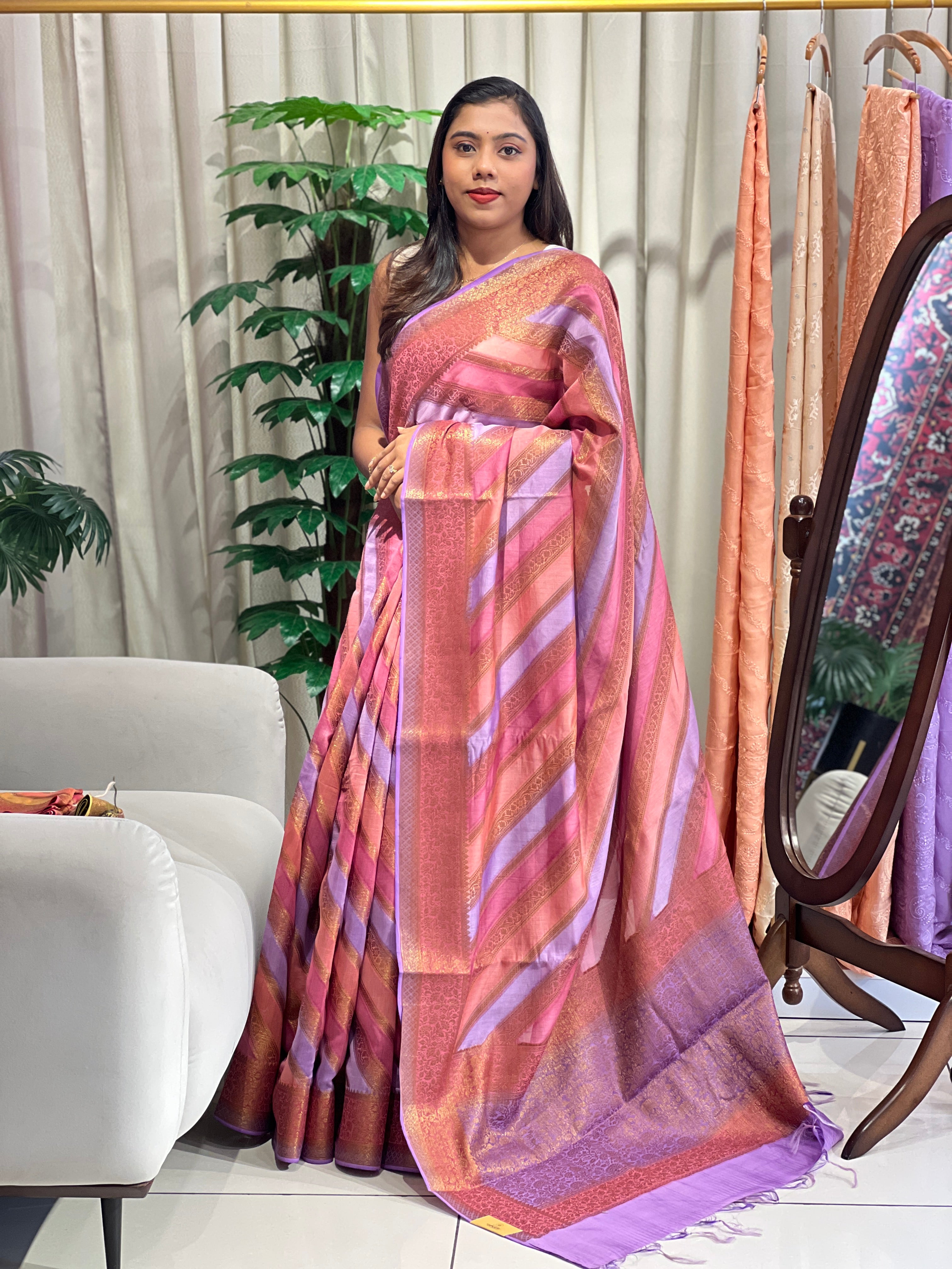 Rangat Pattern Chanderi Banarasi Saree | MM545