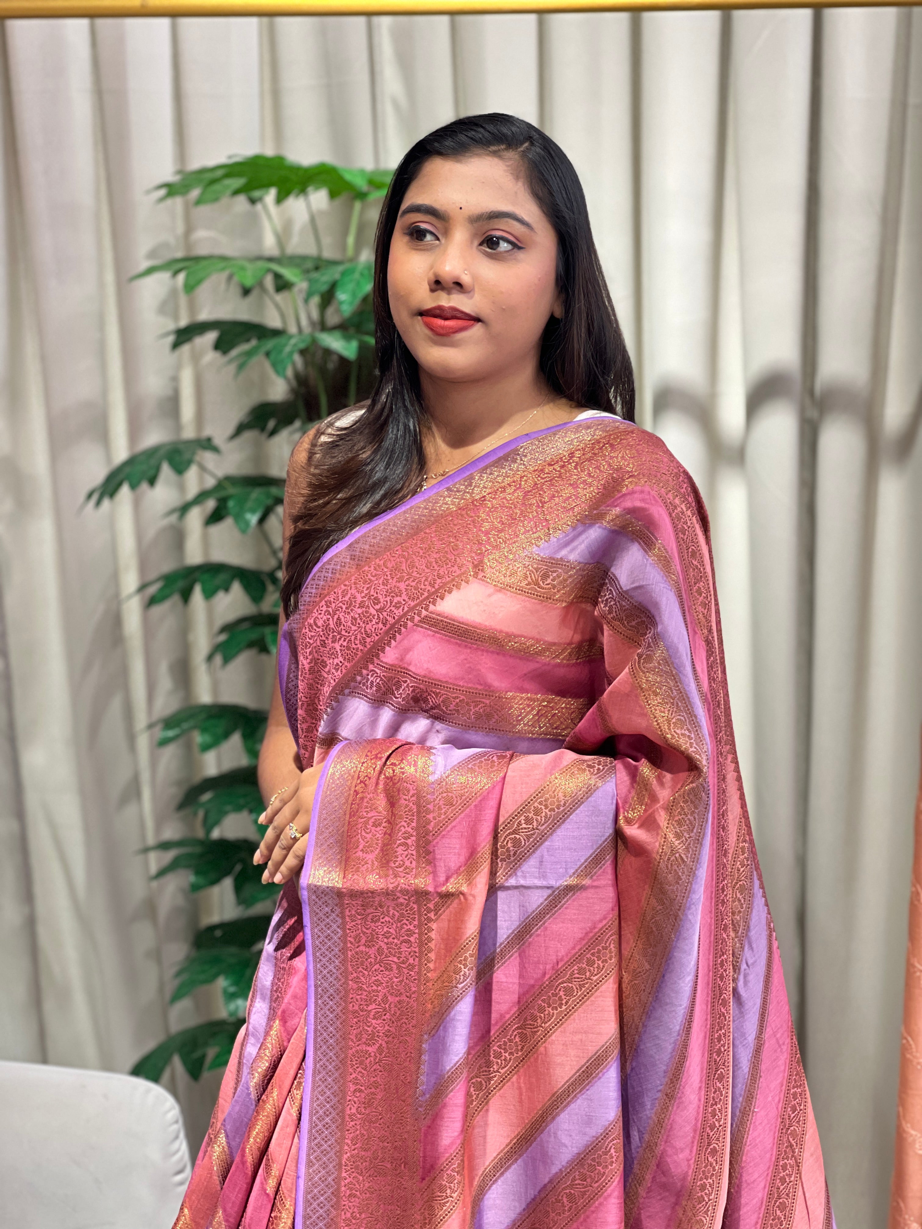 Rangat Pattern Chanderi Banarasi Saree | MM545
