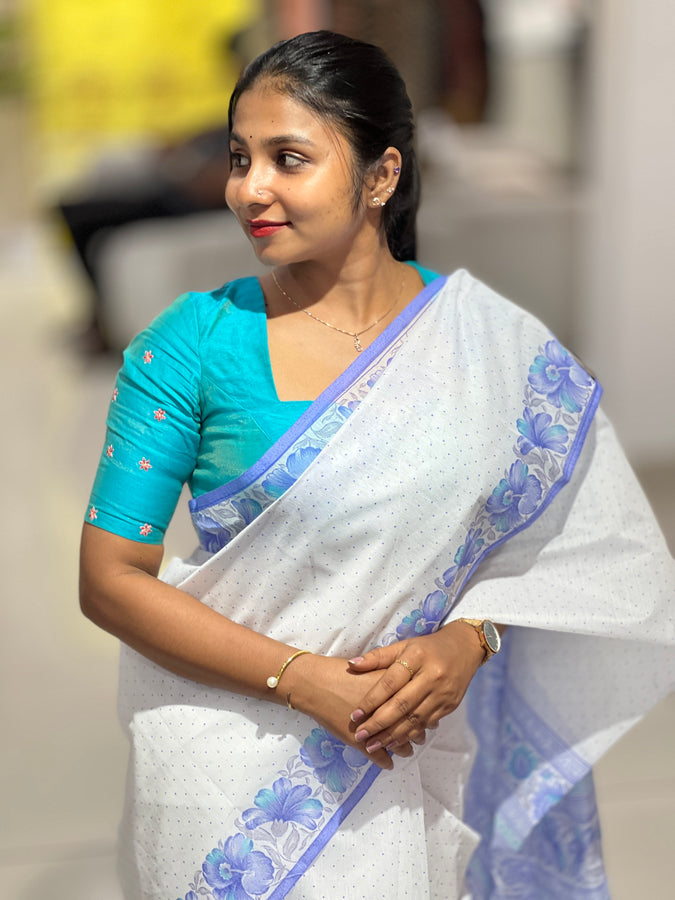 Printed Cotton Saree  | VDA178
