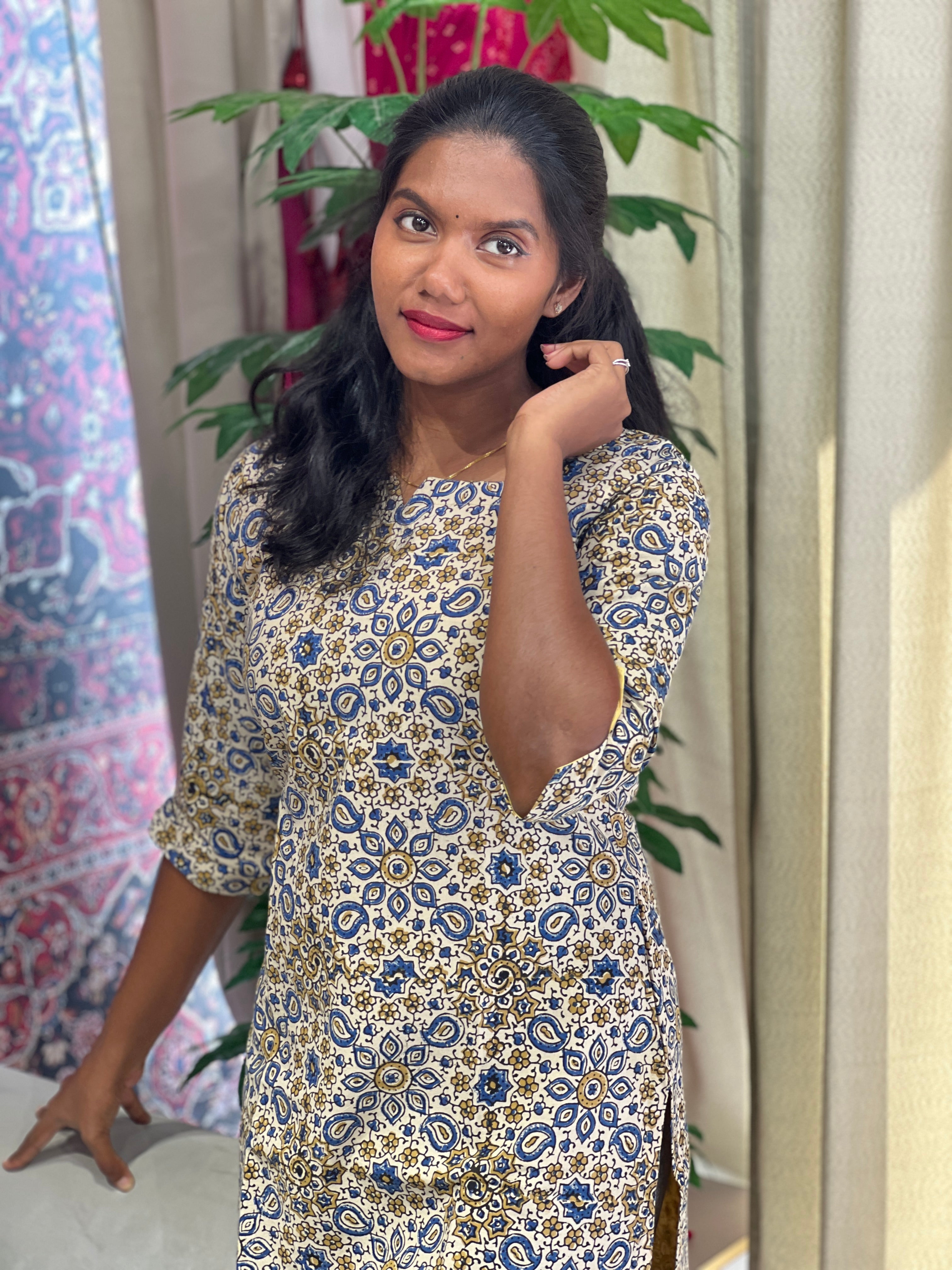 Floral Printed Cotton Kurta | RMLA223