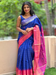 Temple Border Semi Silk Saree | SKH157