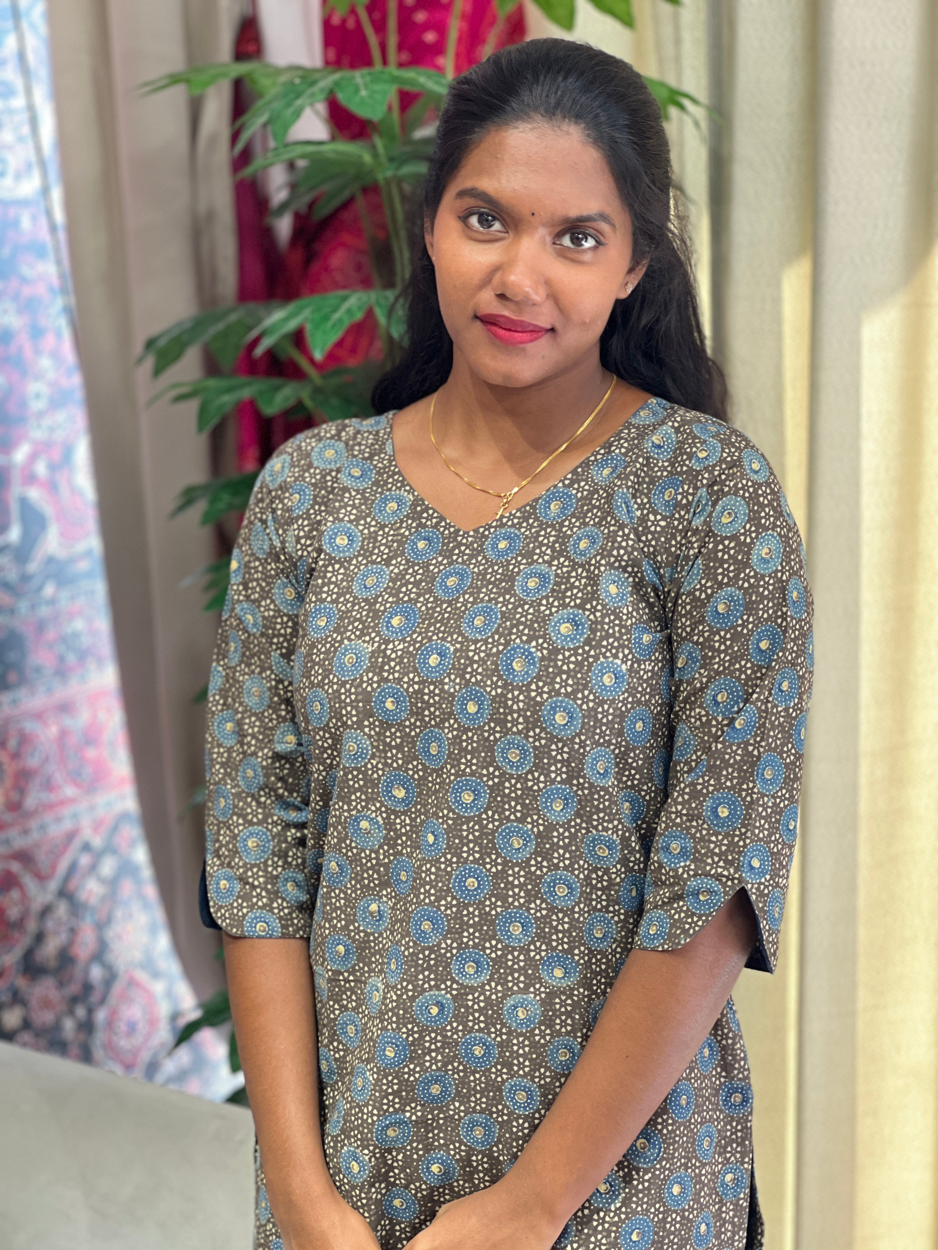 Ajrakh Printed Cotton Kurta | RMLA192