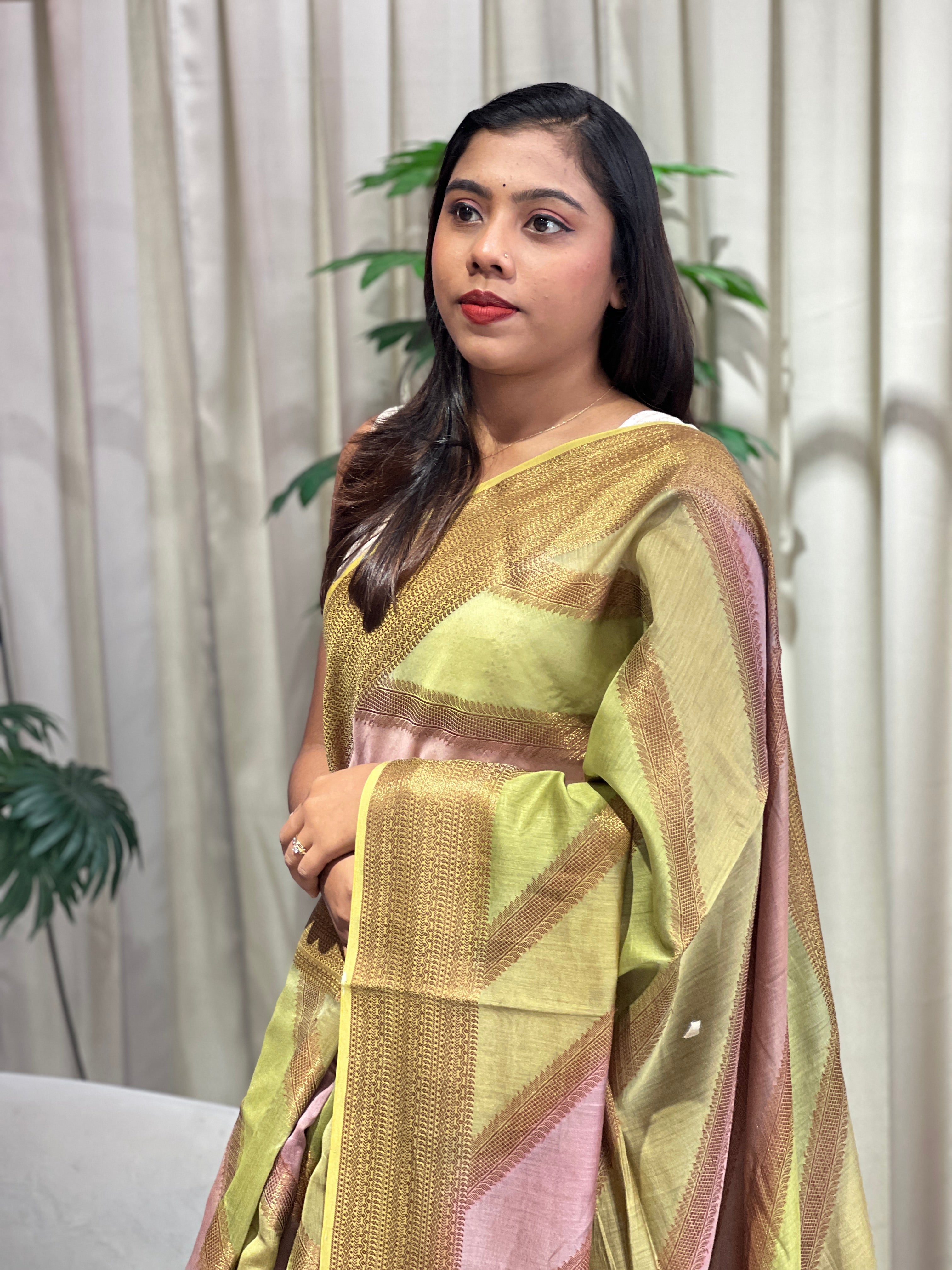 Rangat Pattern Chanderi  Banarasi Saree | MM544