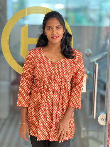 Printed Cotton Short Kurta | DNT482