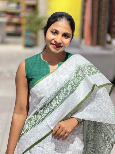 Printed Cotton Saree | VDA185