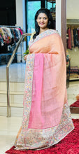 Embroidery Border Crush Tissue Organza Saree | SMC129