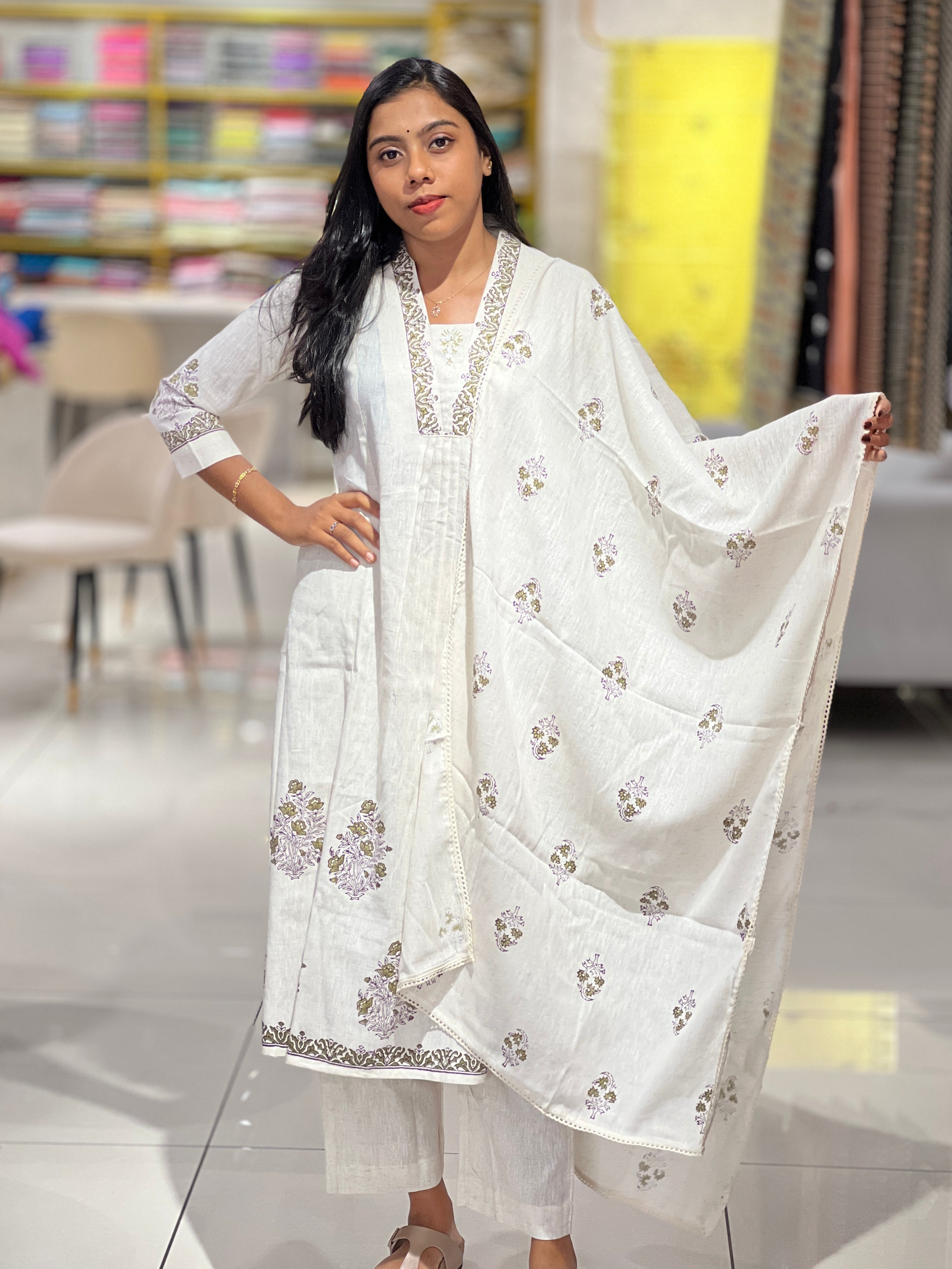 Digital Printed Linen Kurta Set | PGI194