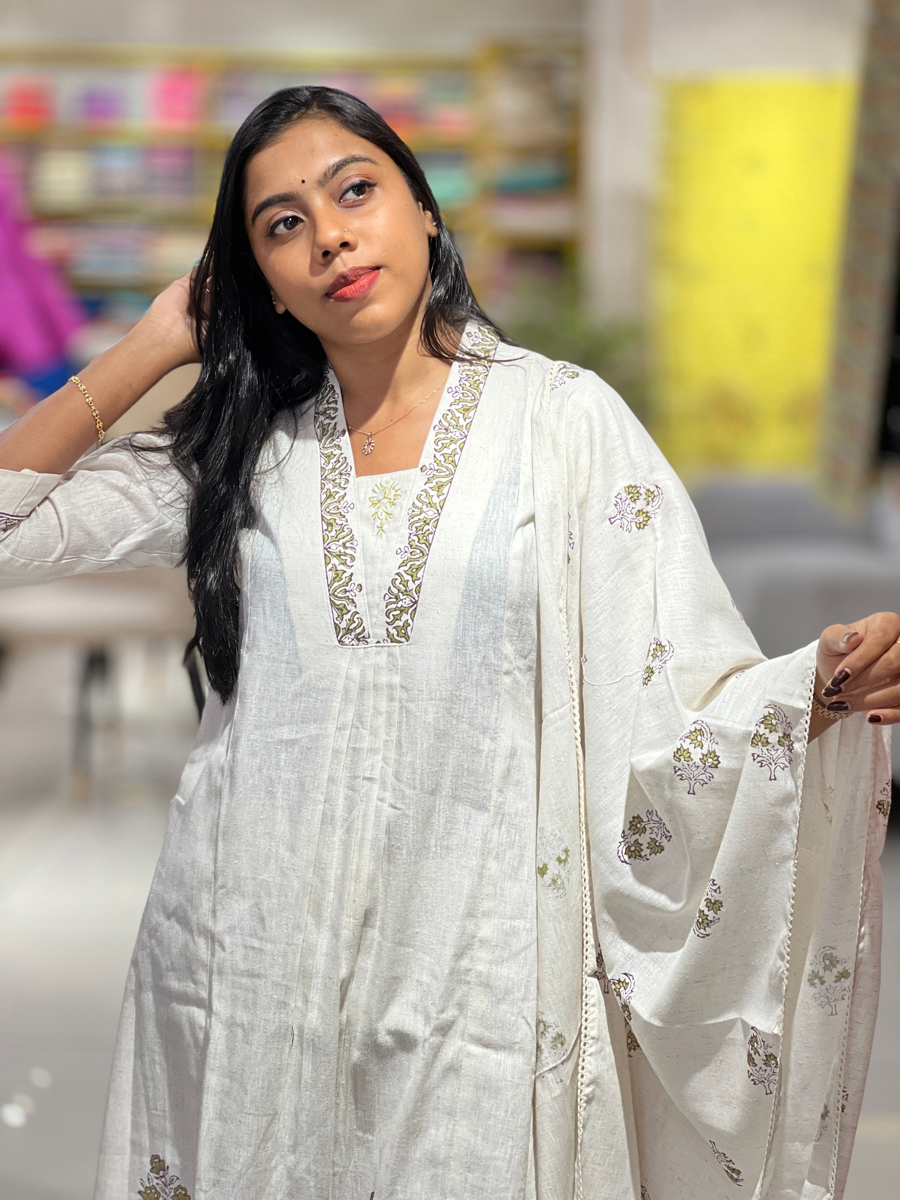 Digital Printed Linen Kurta Set | PGI194