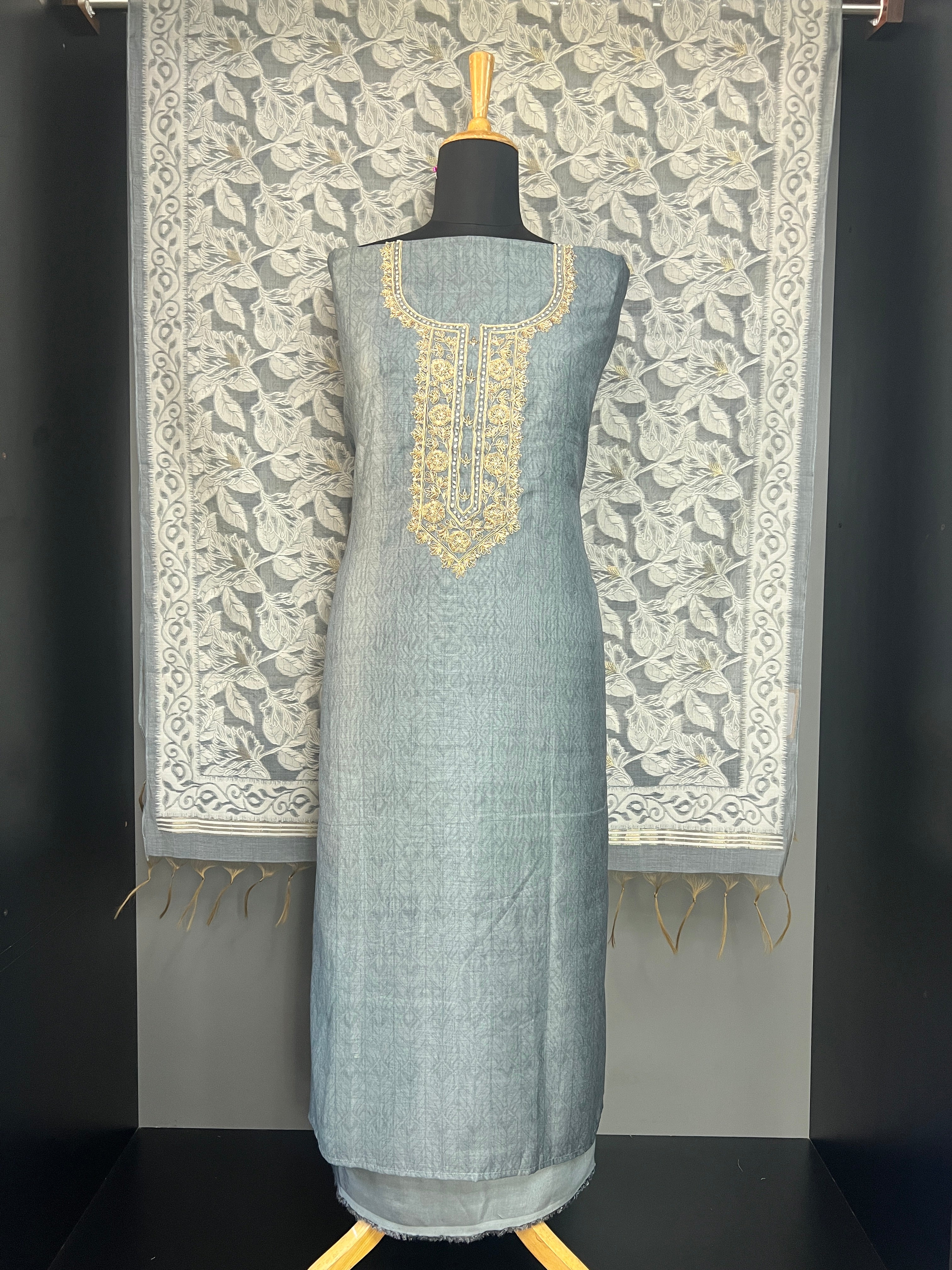 Self Printing & Work Detailed Chanderi Salwar Set |MM485