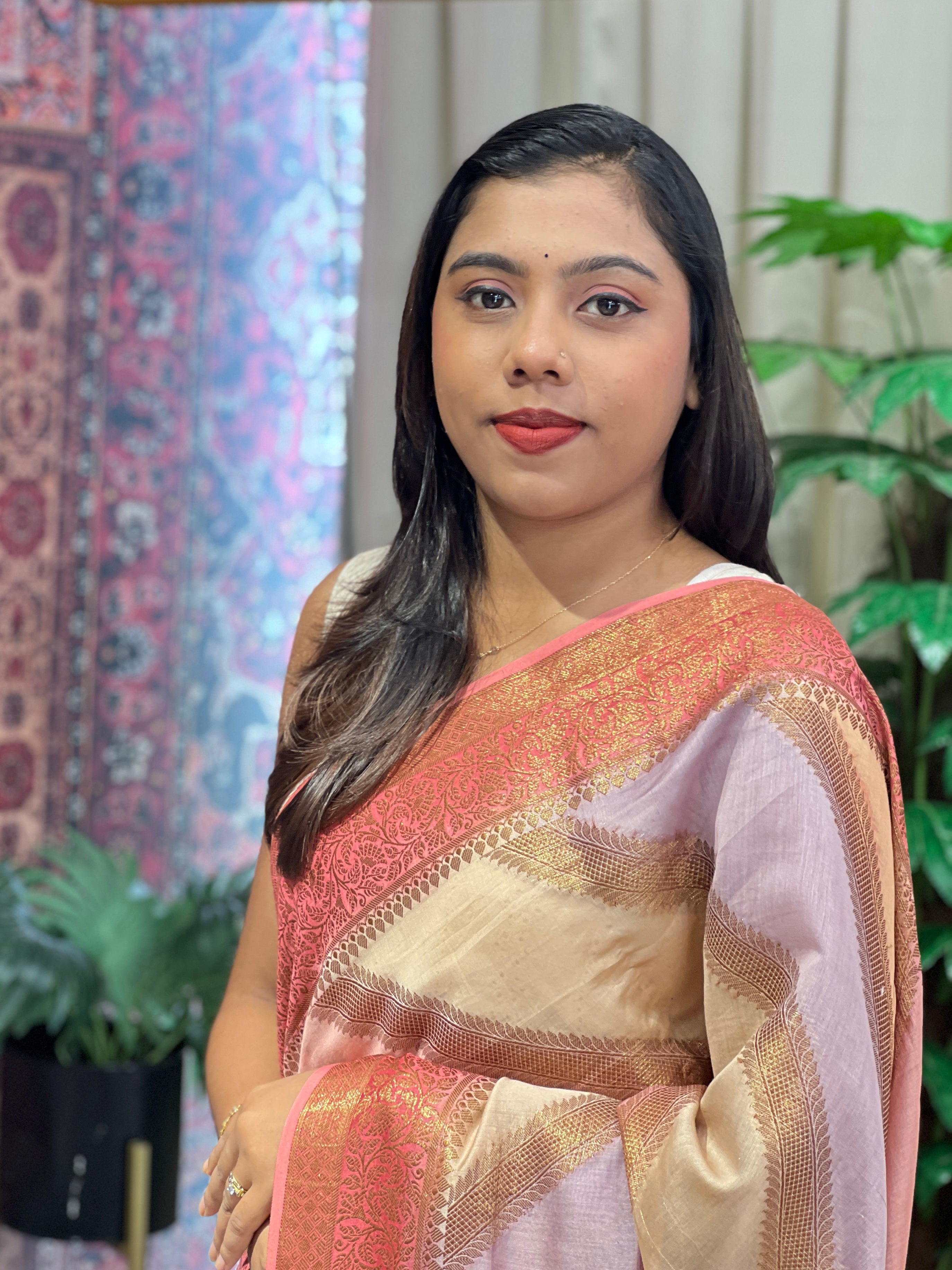 Rangat Pattern Chanderi  Banarasi Saree | MM543