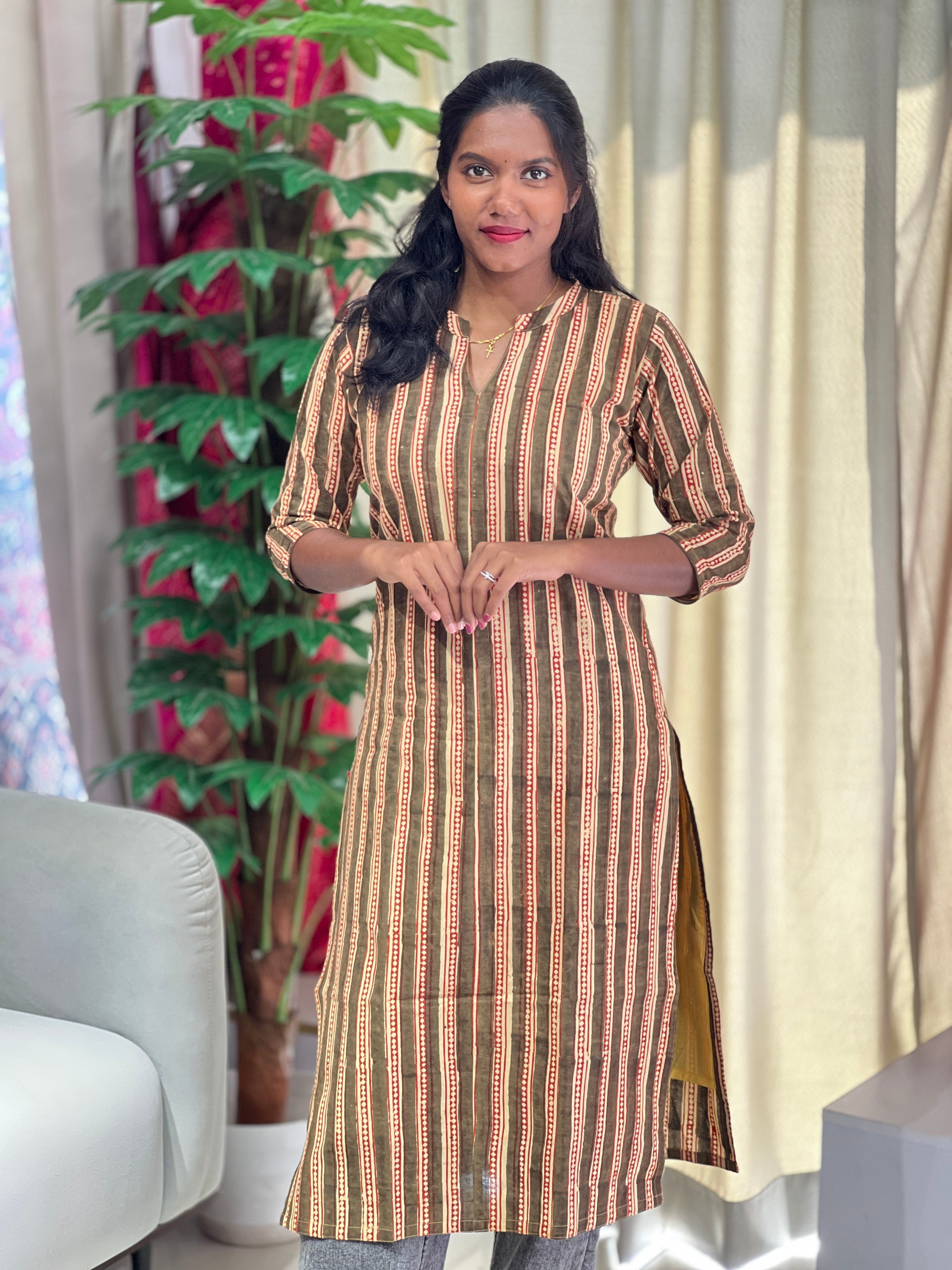 Hand Block Printed Cotton Kurta | RMLA259