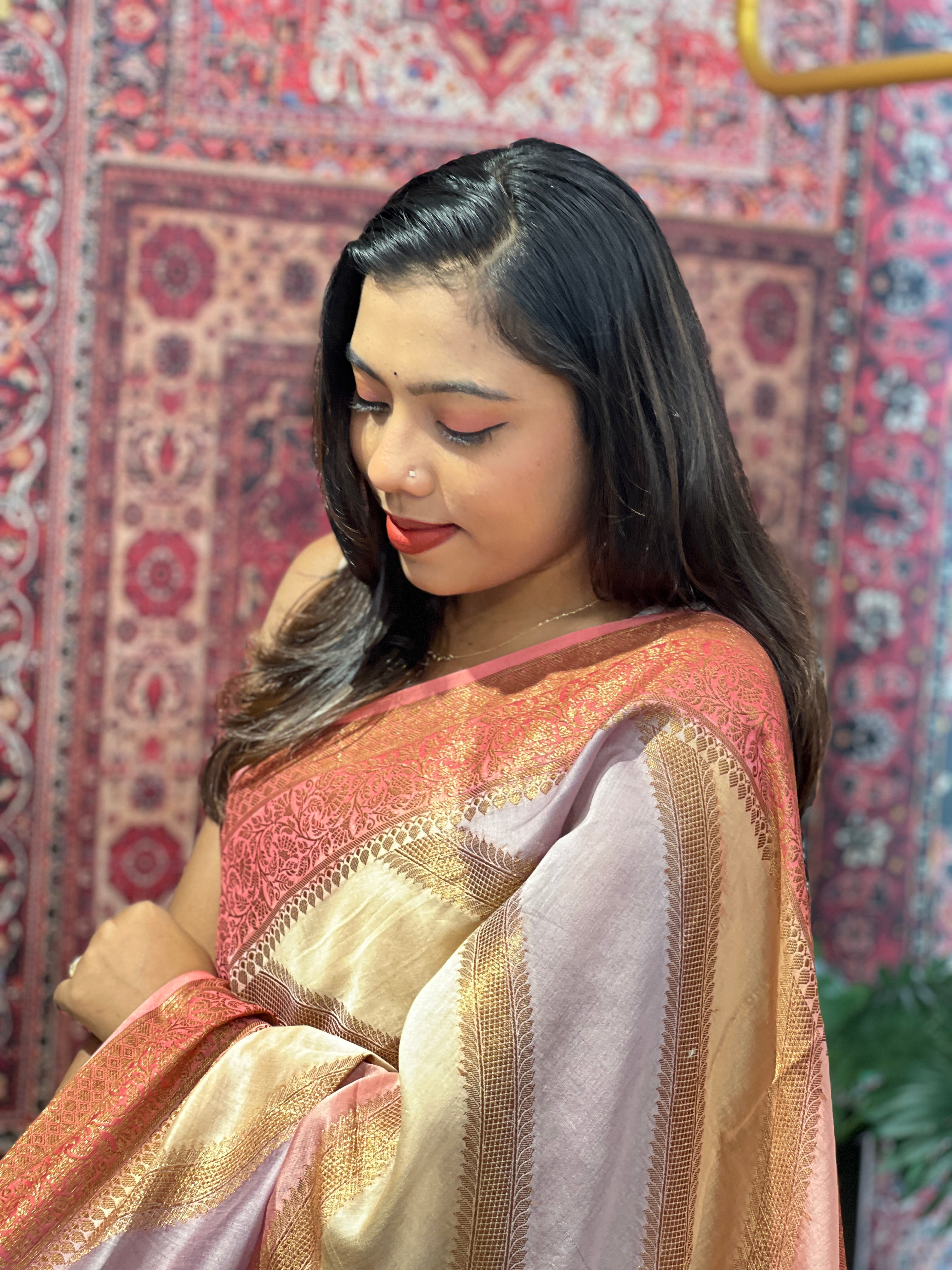 Rangat Pattern Chanderi  Banarasi Saree | MM543