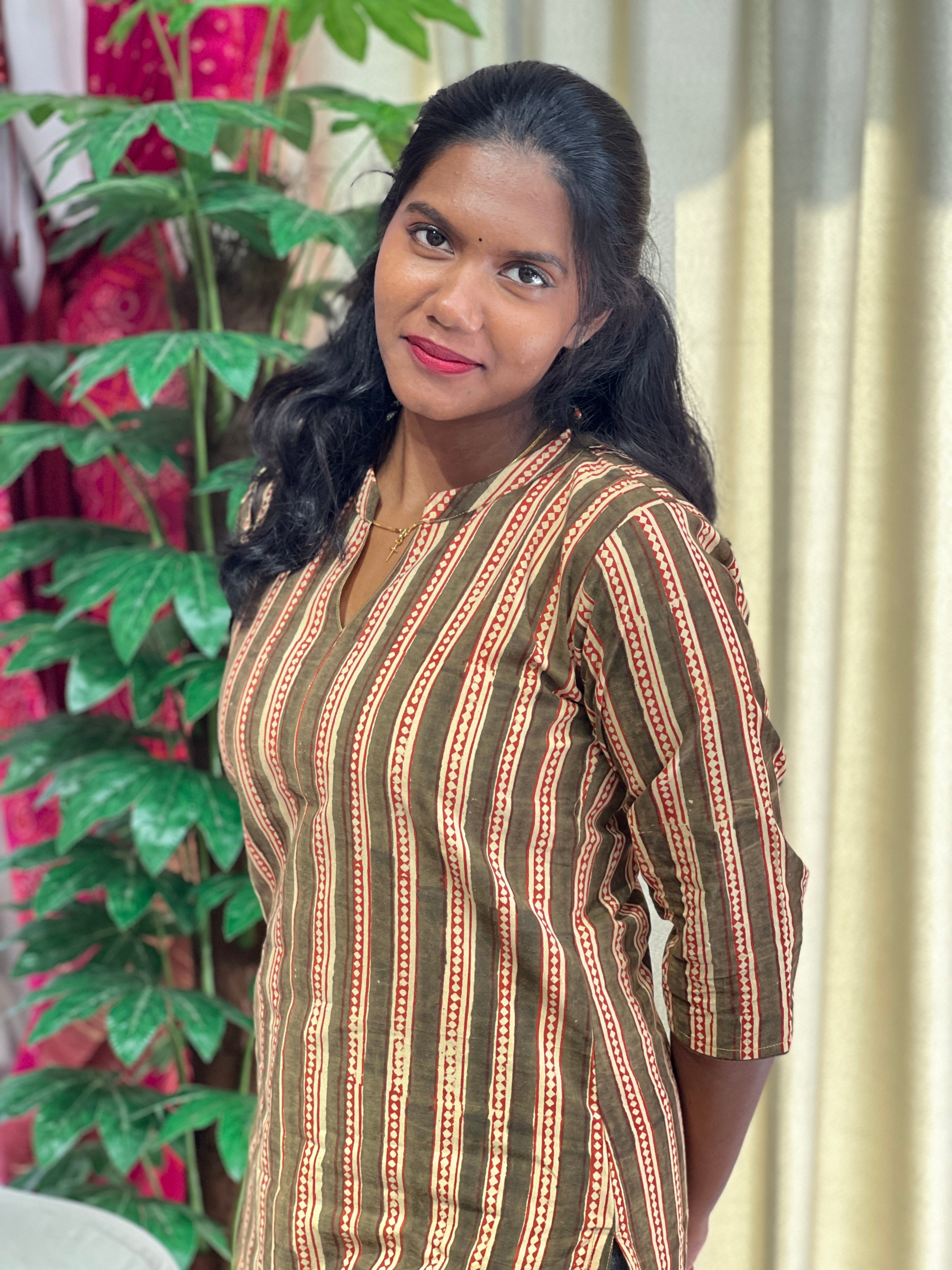 Hand Block Printed Cotton Kurta | RMLA259