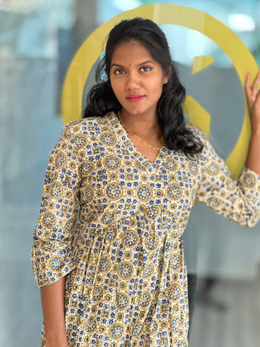 Print Detailed Cotton A-Line Kurta | DNT497