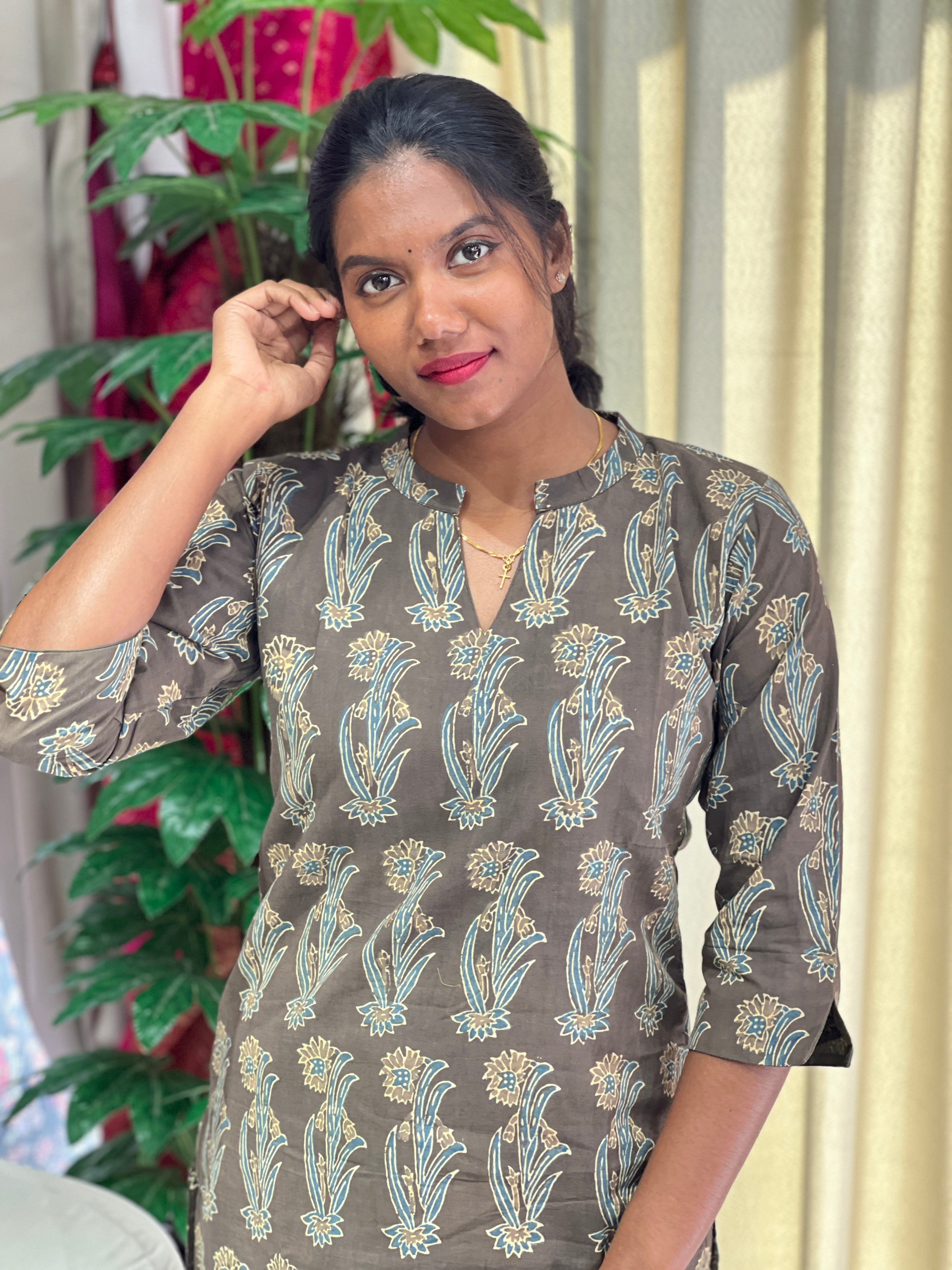 Hand Block Printed Cotton Kurta | RMLA242