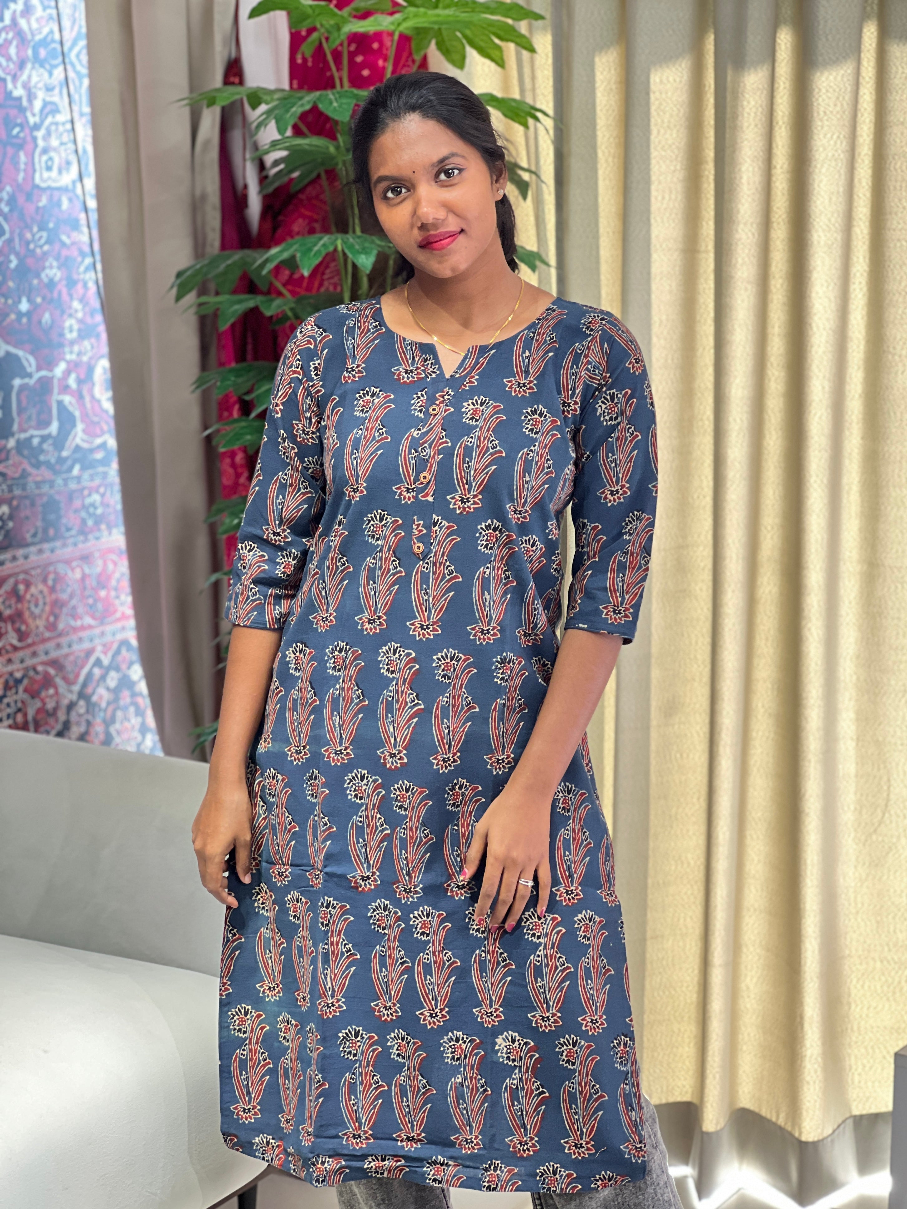 Hand Block Printed Cotton Kurta | RMLA208