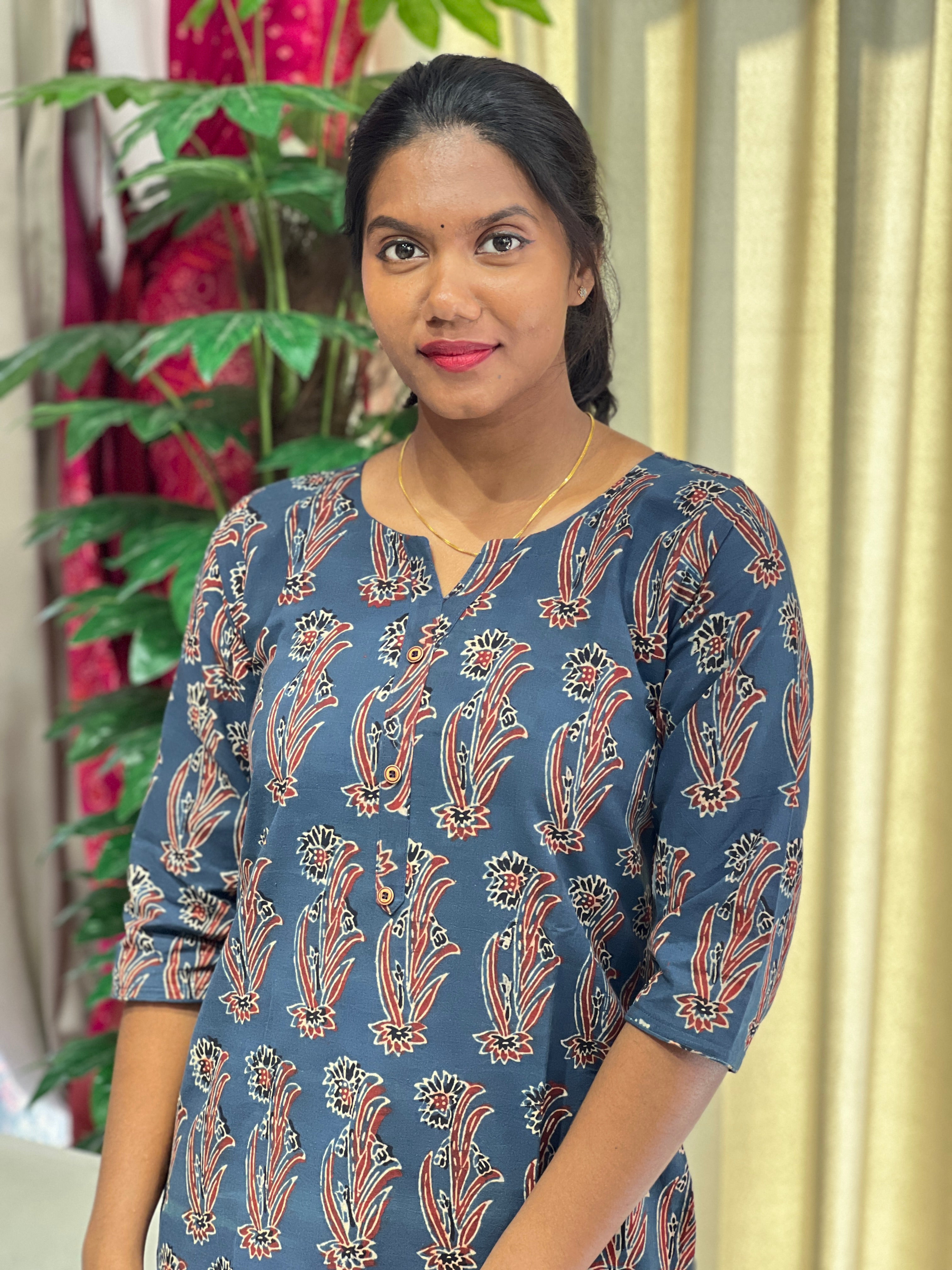 Hand Block Printed Cotton Kurta | RMLA208