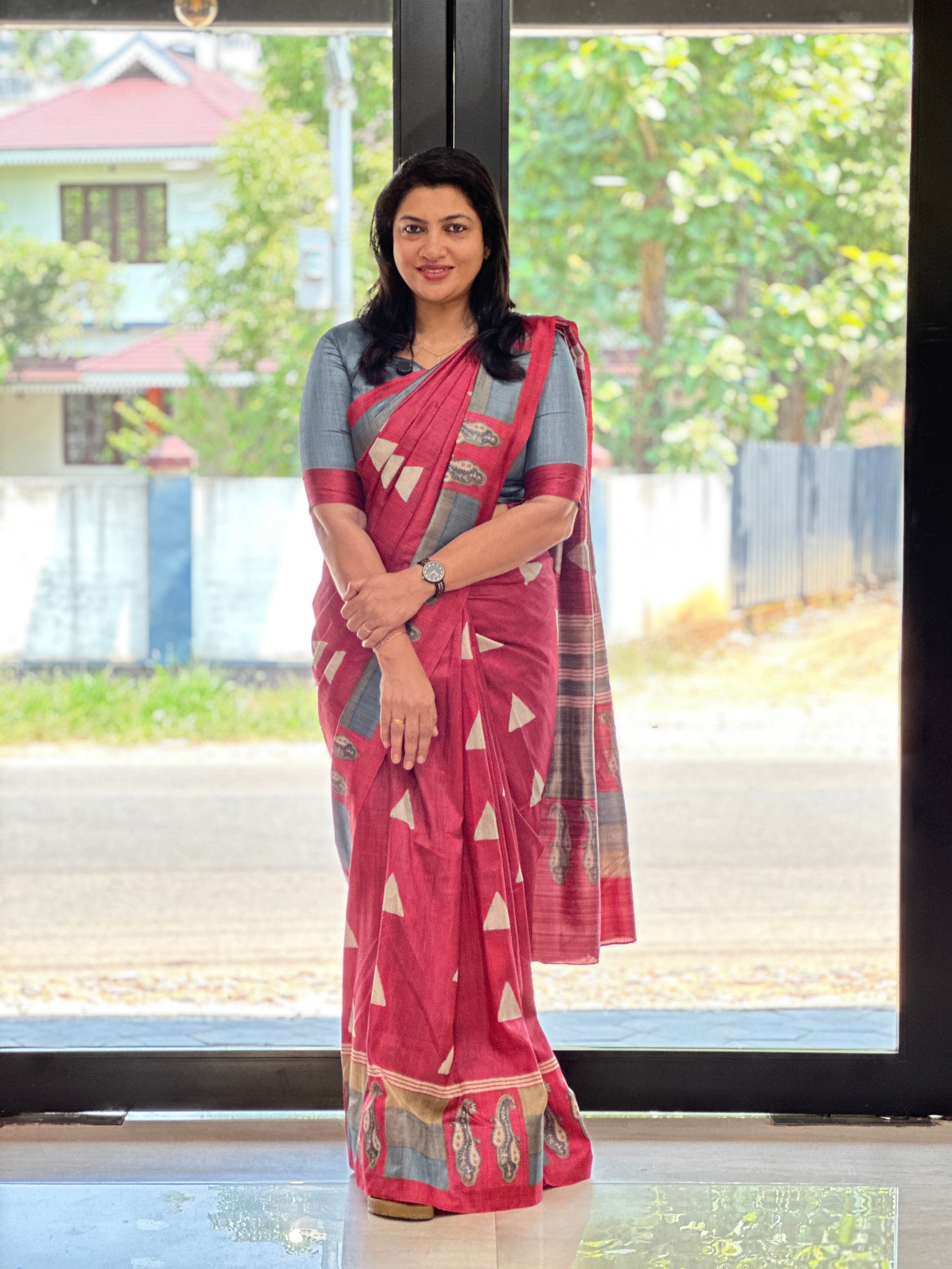 Digital Printed Semi Tussar Saree | SSN529