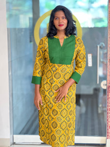 Ajrak Inspired Print Detailed Cotton Kurta | DNT495