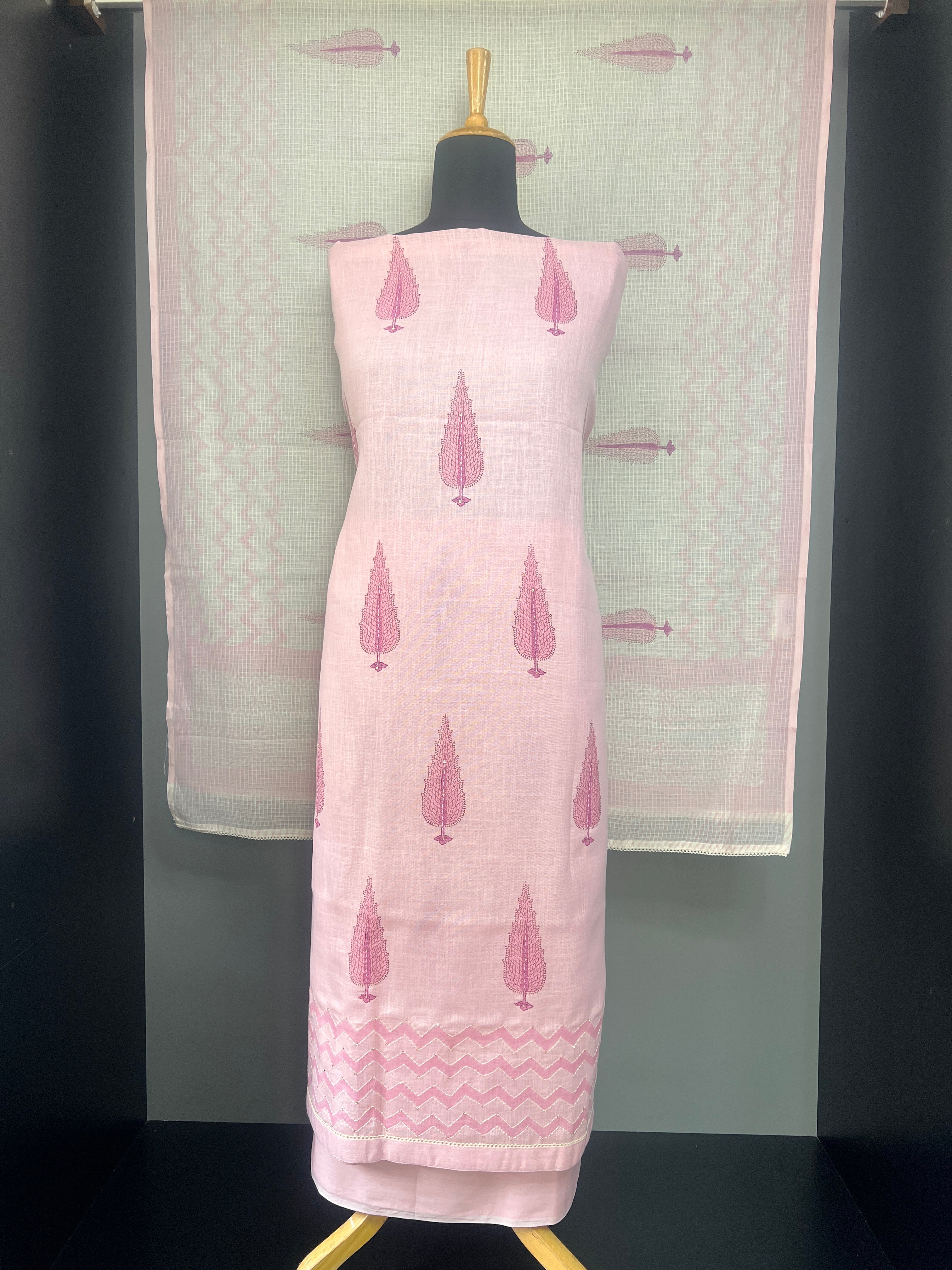Scattered Buta Detailed Linen Cotton Salwar Set | SSC175