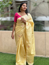 Floral Hand Embroidered Tussar Saree | SBS501