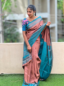 Brocade Pattern Semi Silk Saree | KF128