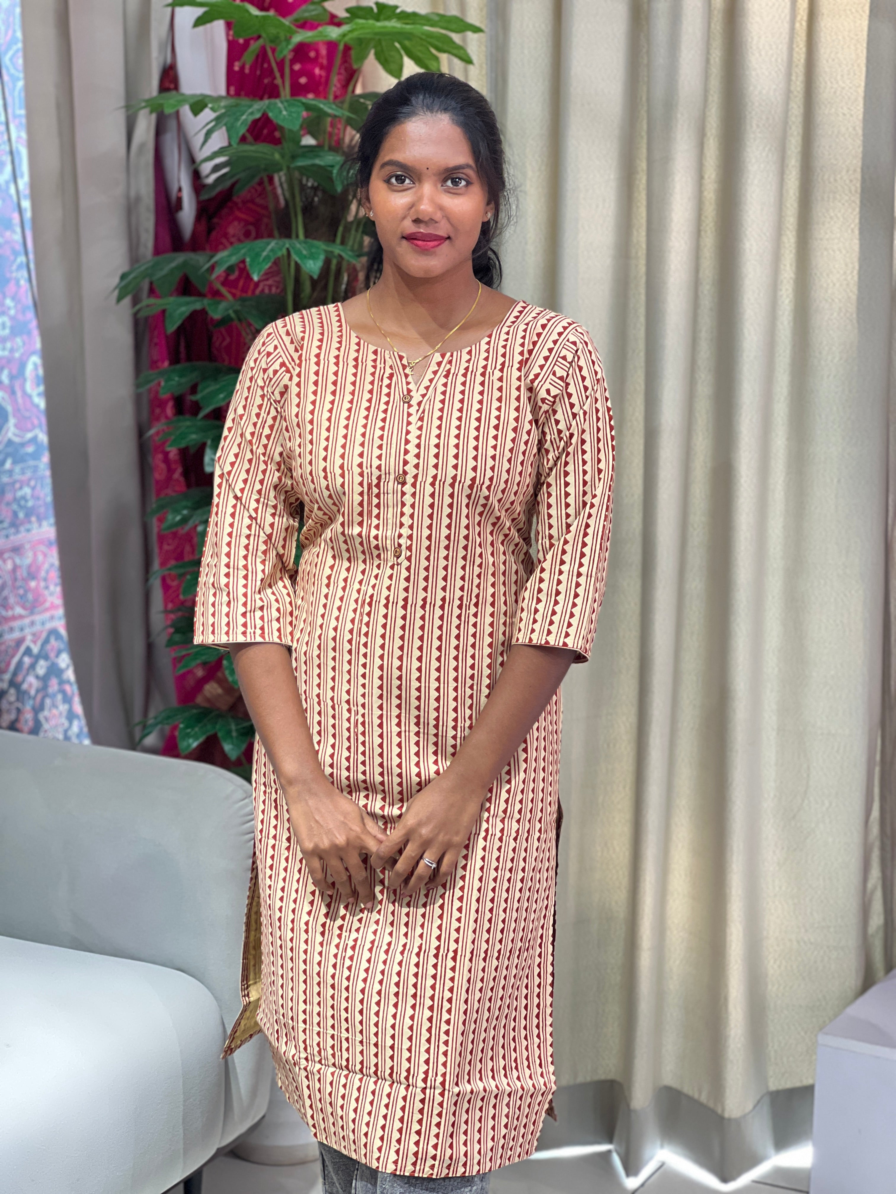 Printed Cotton Kurta | RMLA195