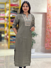 Machine Embroidered Cotton Kurta | VS129