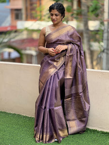 Sequence Weaved Semi Tussar Saree | SKH221