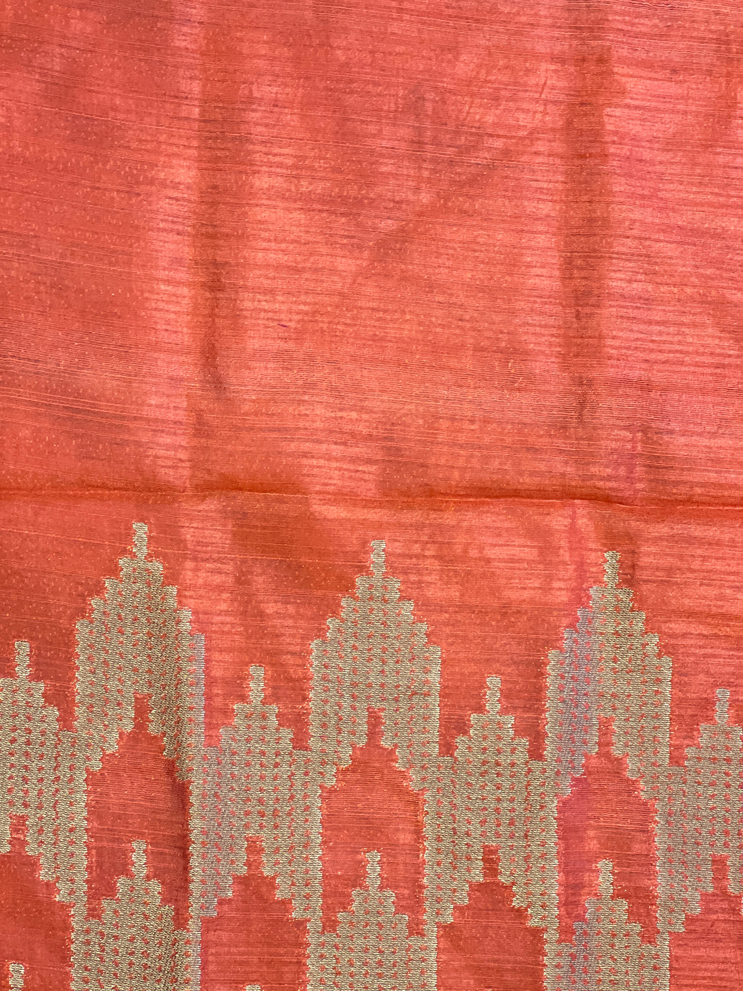 Geometric Wove Pattern Semi Tussar Saree | YNG1611