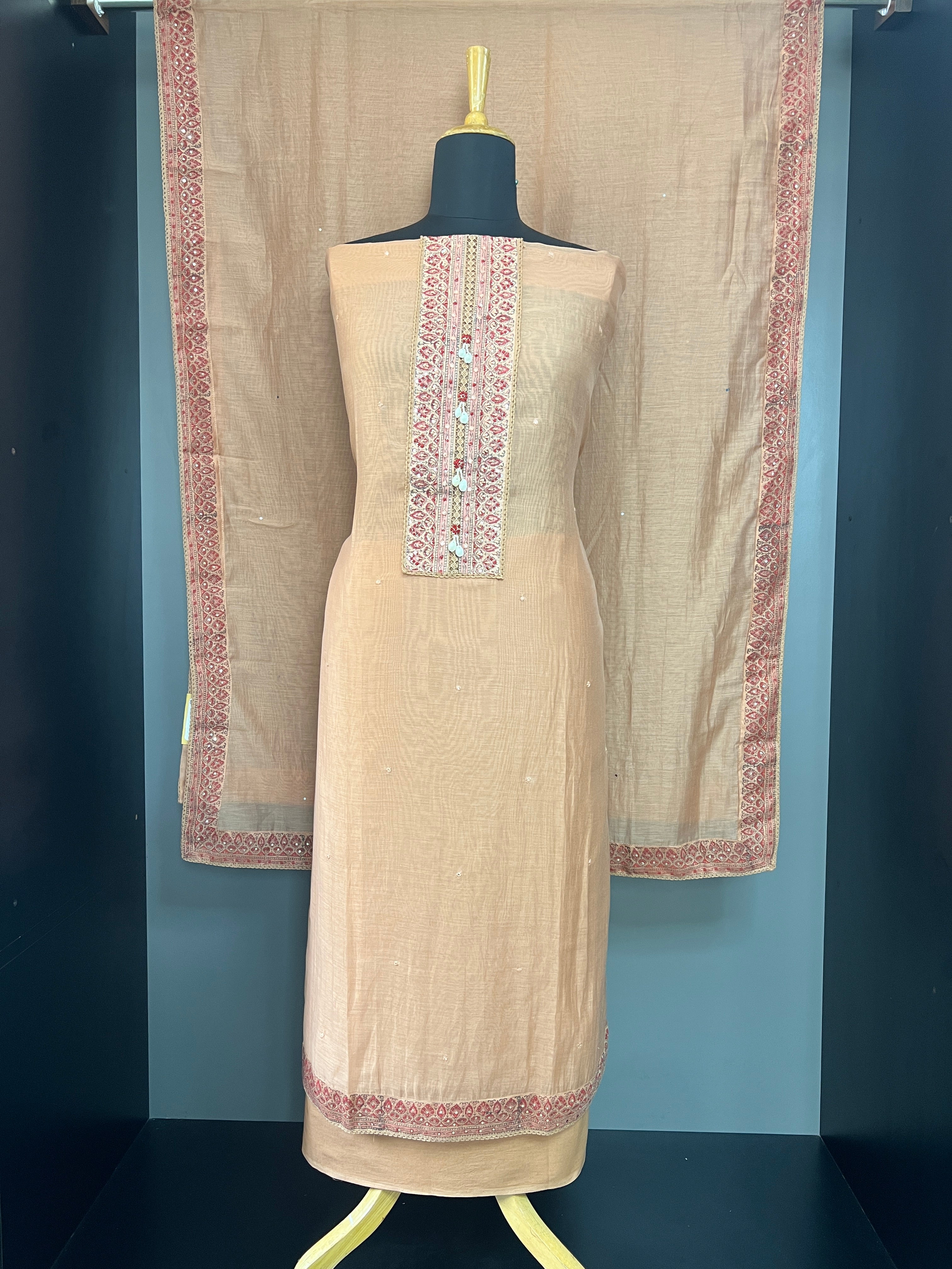 Embroidery & Print Detailing Chanderi Salwar Set |SSC158