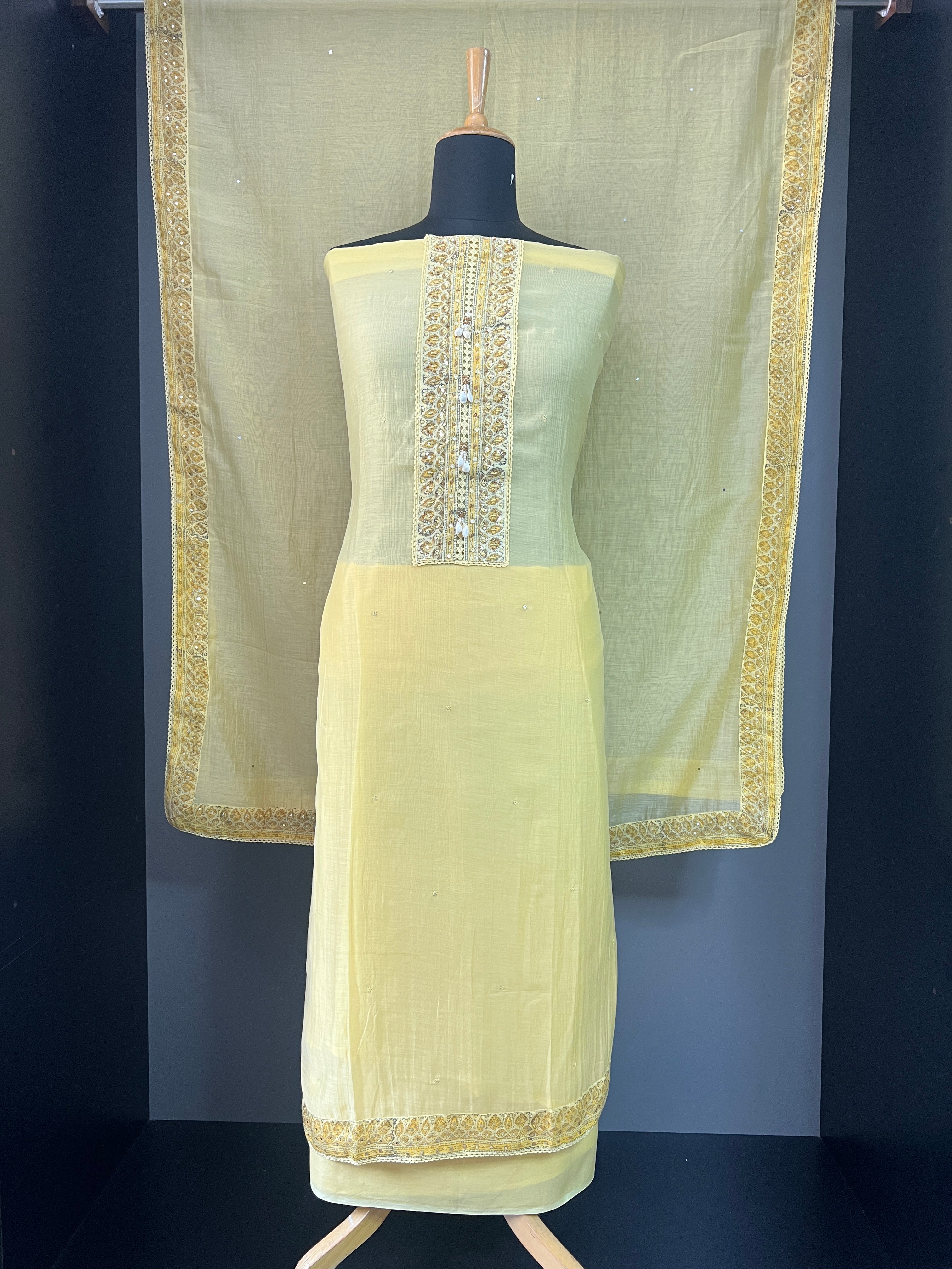 Embroidery & Print Detailing Chanderi Salwar Set |SSC156
