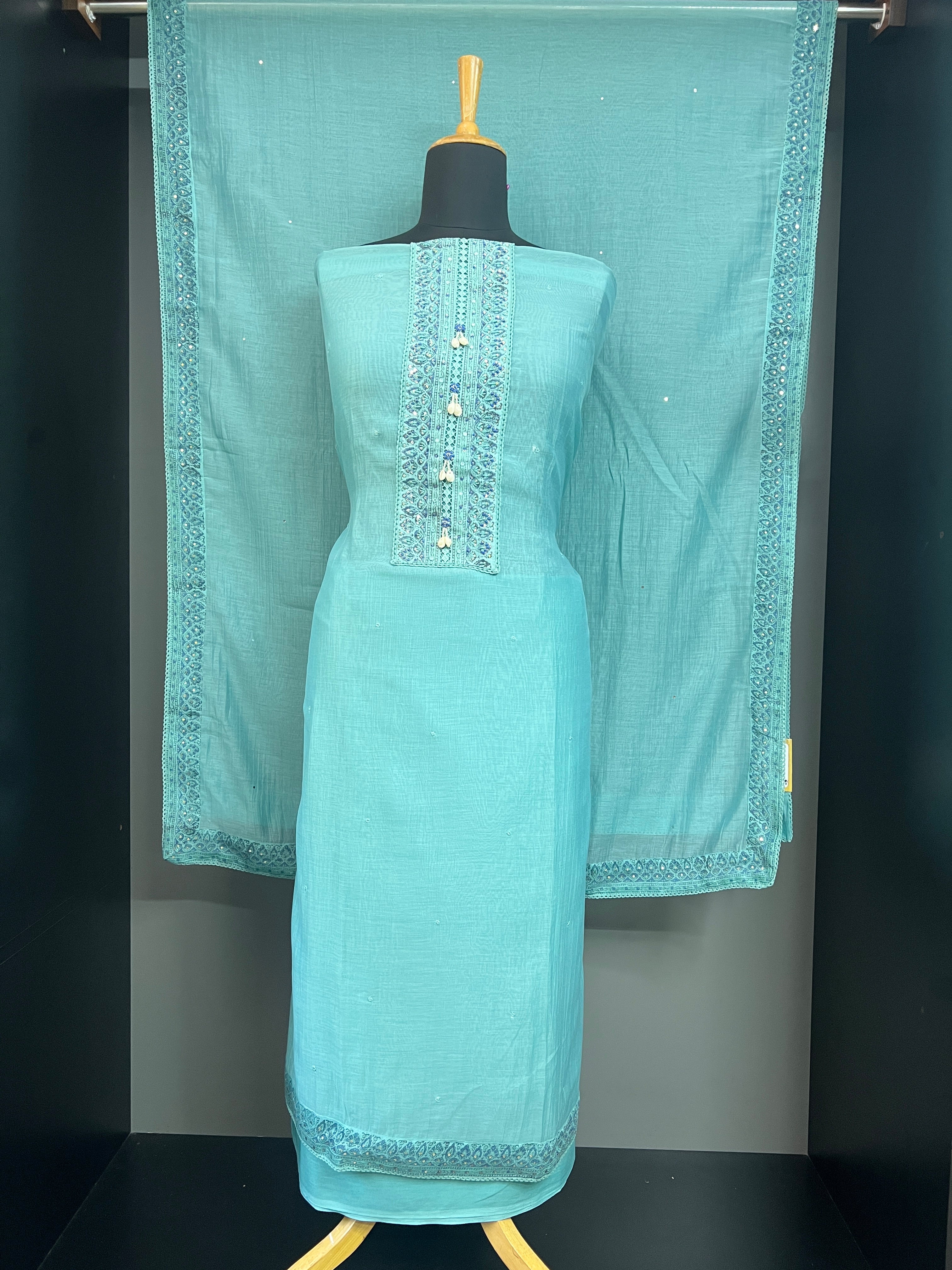 Embroidery & Print Detailing Chanderi Salwar Set |SSC159
