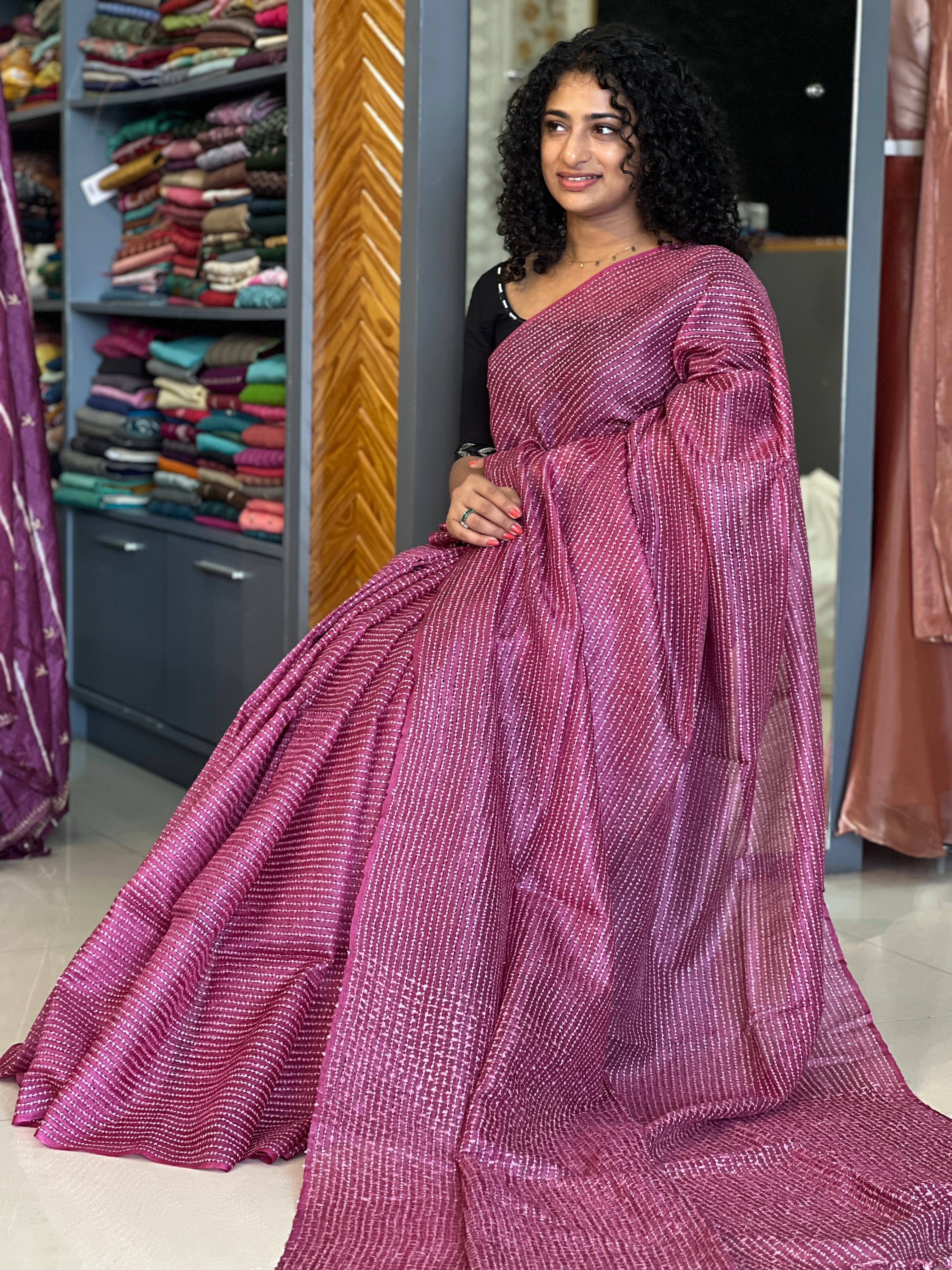 Kesiya Weaved Tussar Organza Saree | SKH200