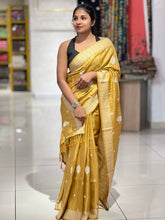 Machine Embroidery With Kantha Border Detailed Tussar Finish Saree | SUN319