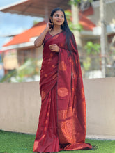 Copper Zari Weaved Semi Silk Saree | KRK388